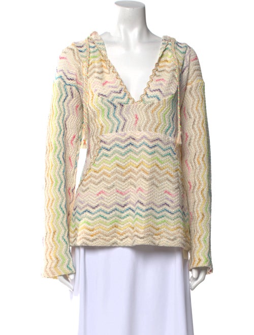 Anna Sui Printed V-Neck Sweater