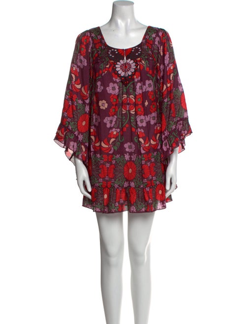 Anna Sui Floral Print Mini Dress