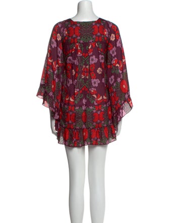 Anna Sui Floral Print Mini Dress