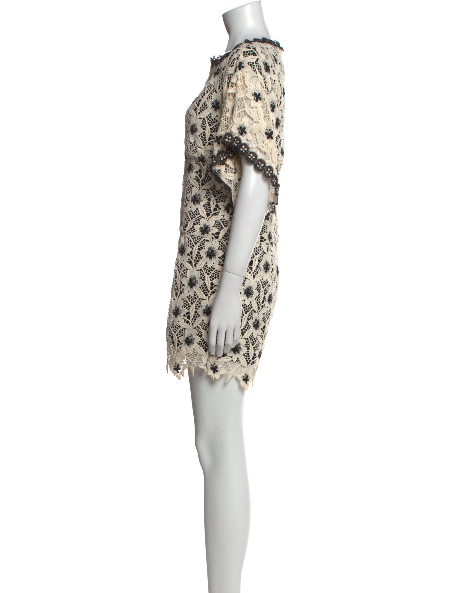 Anna Sui Lace Pattern Crew Neck Romper