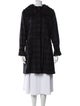 Anna Sui Wool Plaid Print Faux Fur Coat