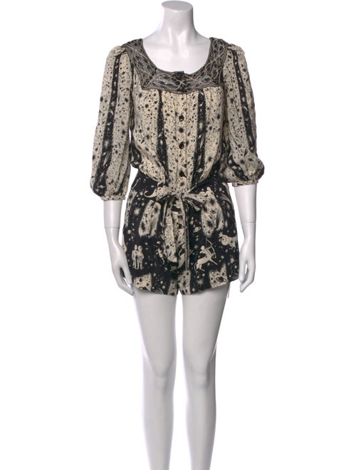 Anna Sui Silk Printed Romper