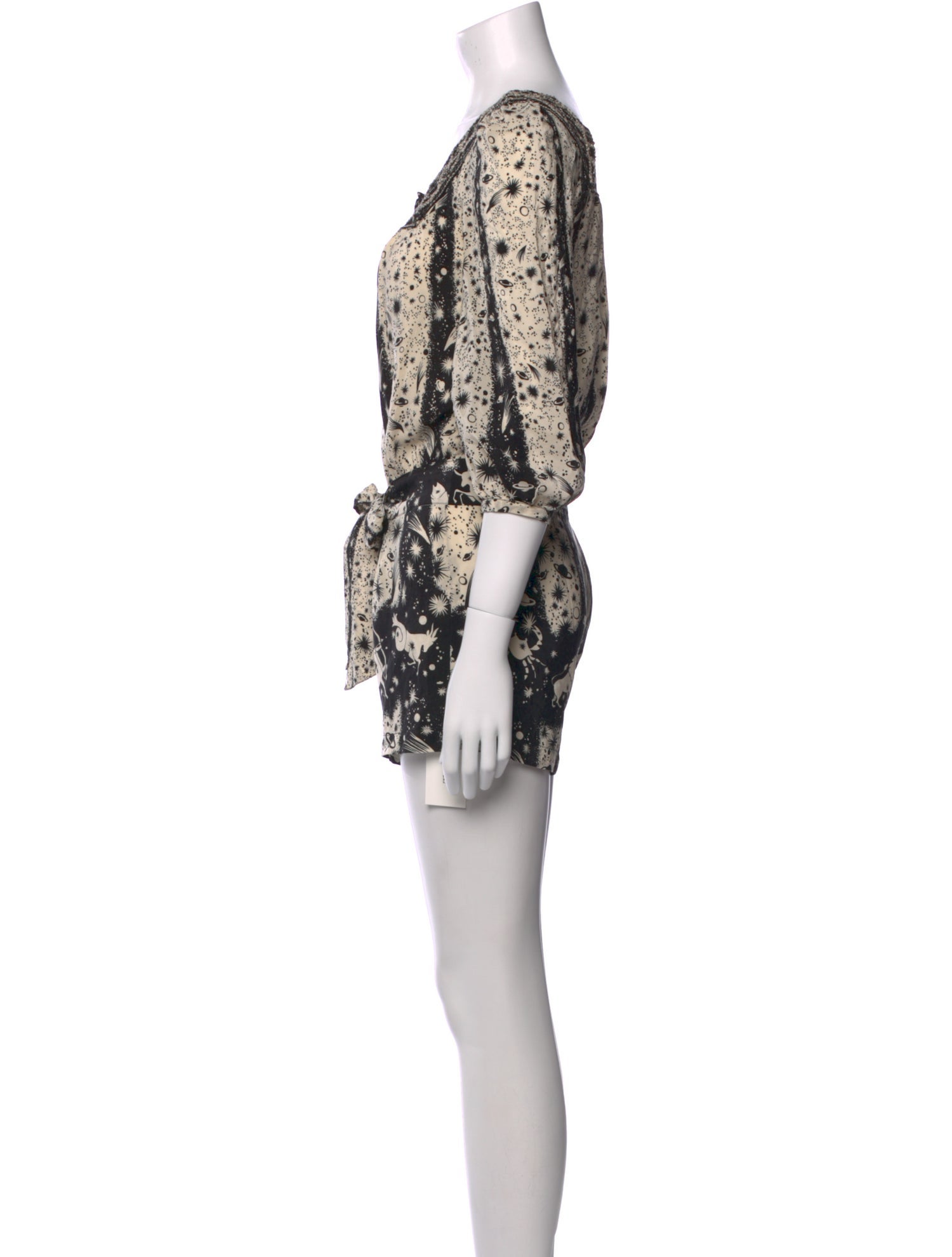 Anna Sui Silk Printed Romper