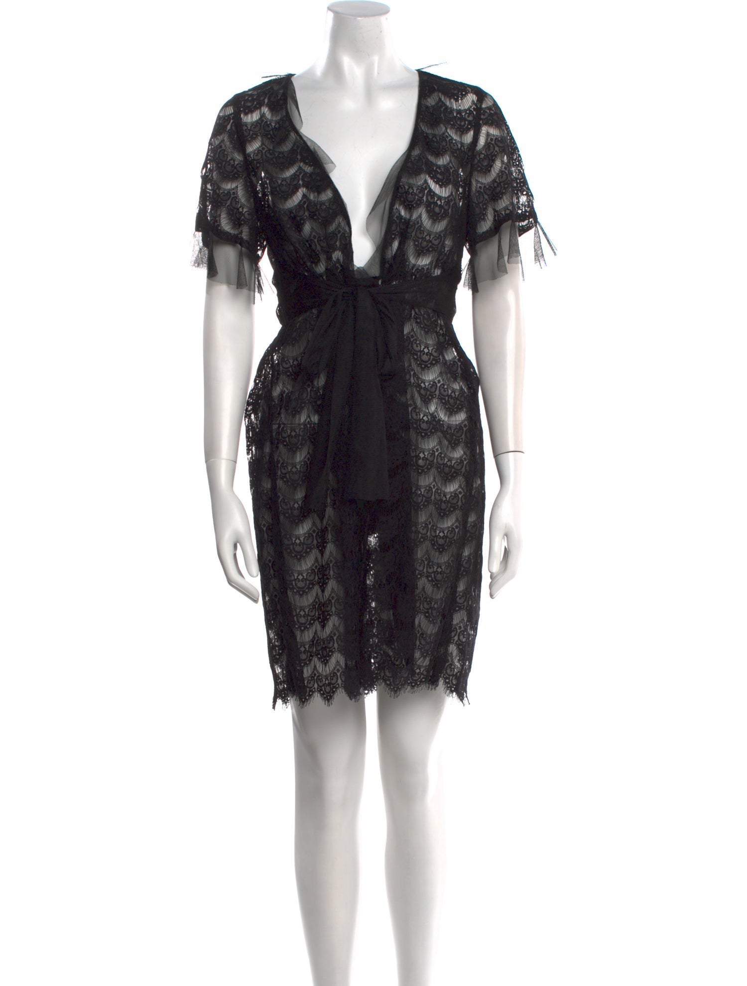 Anna Sui Lace Pattern Mini Dress