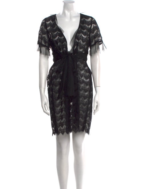 Anna Sui Lace Pattern Mini Dress