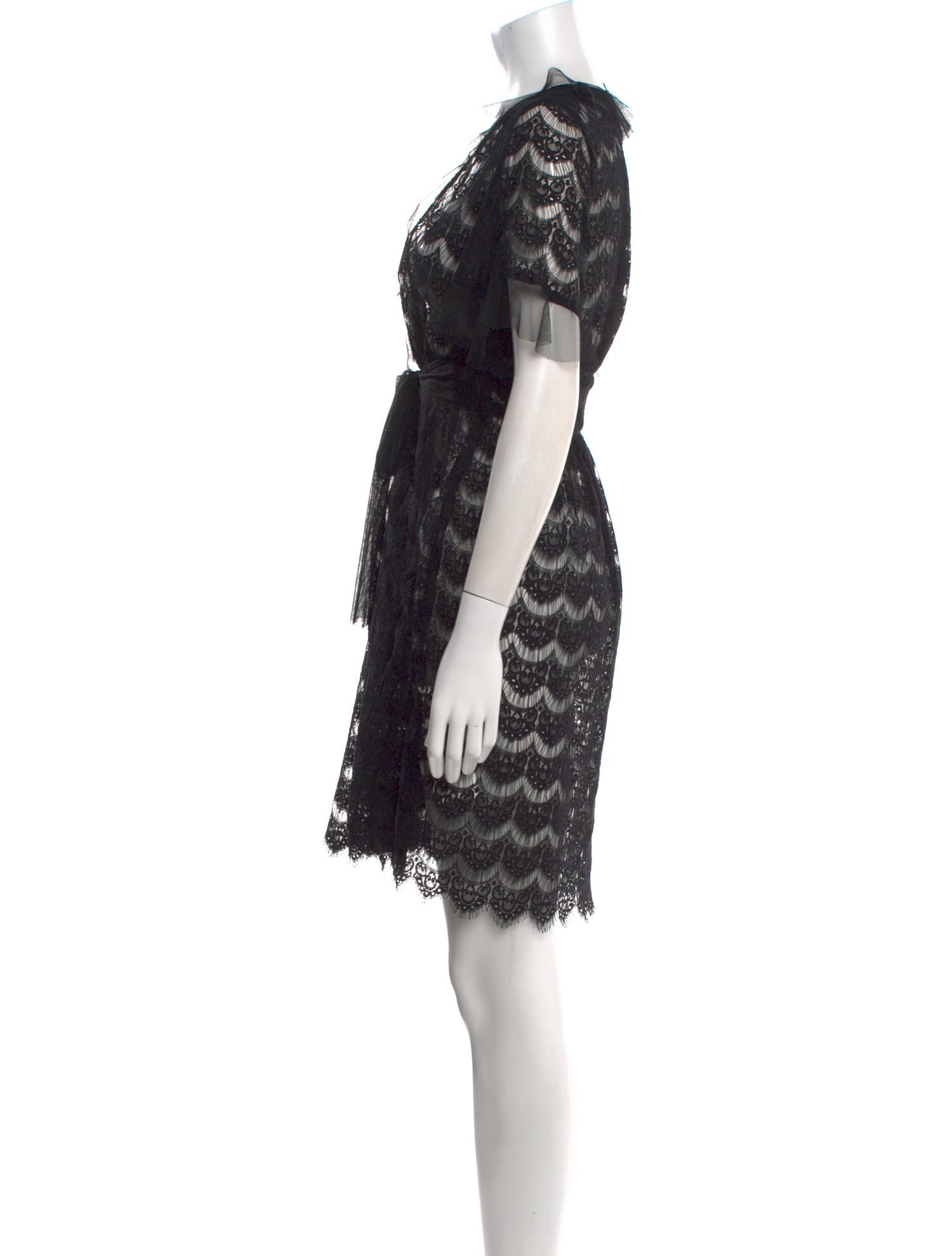 Anna Sui Lace Pattern Mini Dress