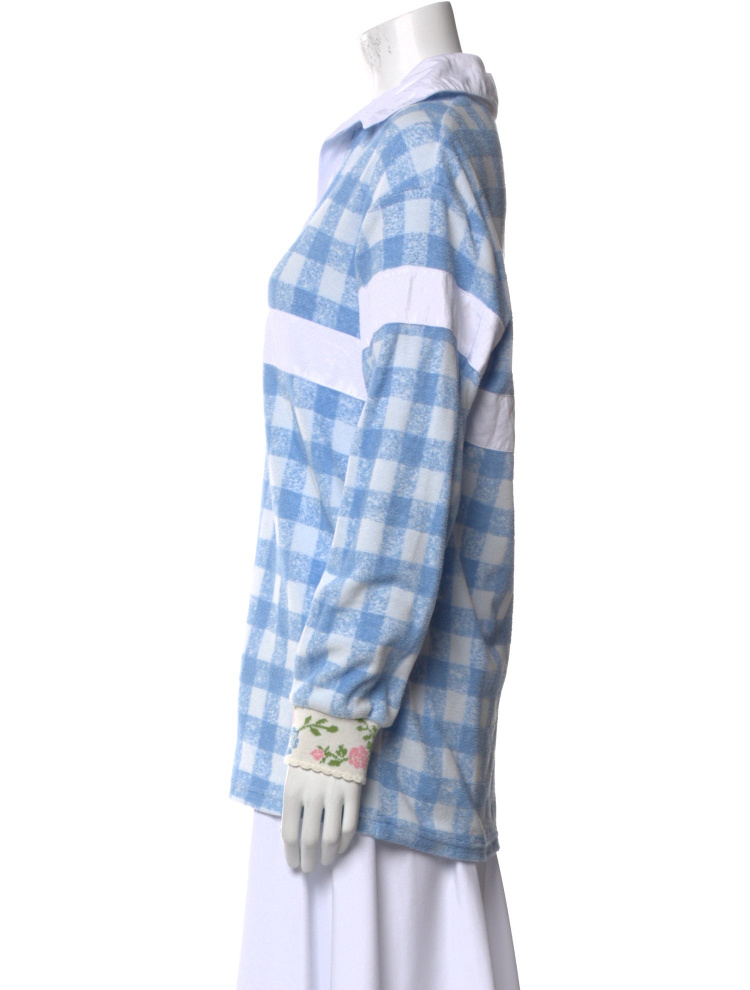 Anna Sui Plaid Print Long Sleeve Button-Up Top