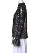 Anna Sui Lace Pattern Mock Neck Blouse