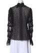 Anna Sui Lace Pattern Mock Neck Blouse