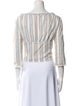 Anna Sui Striped Square Neckline Crop Top