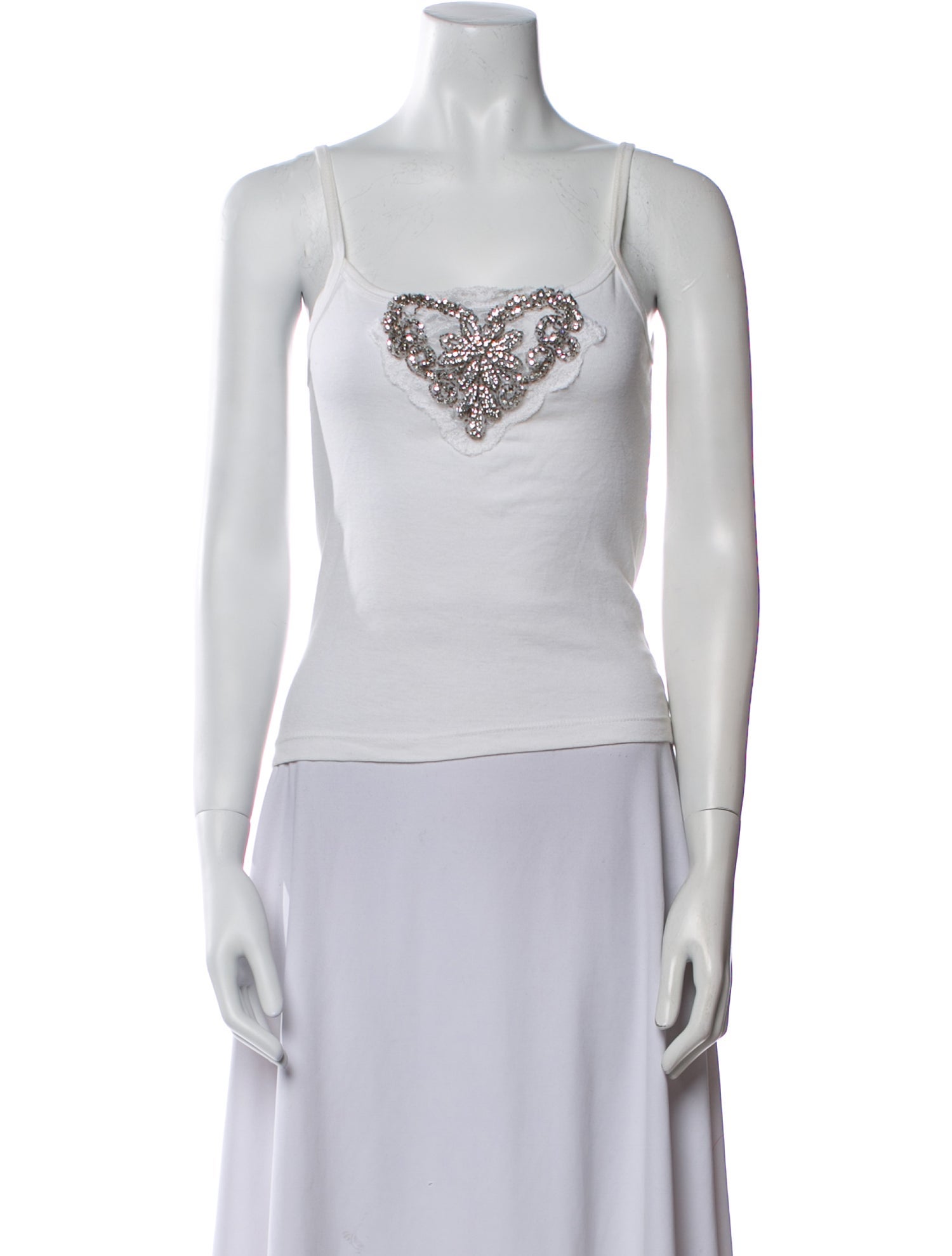 Anna Sui Square Neckline Sleeveless Top