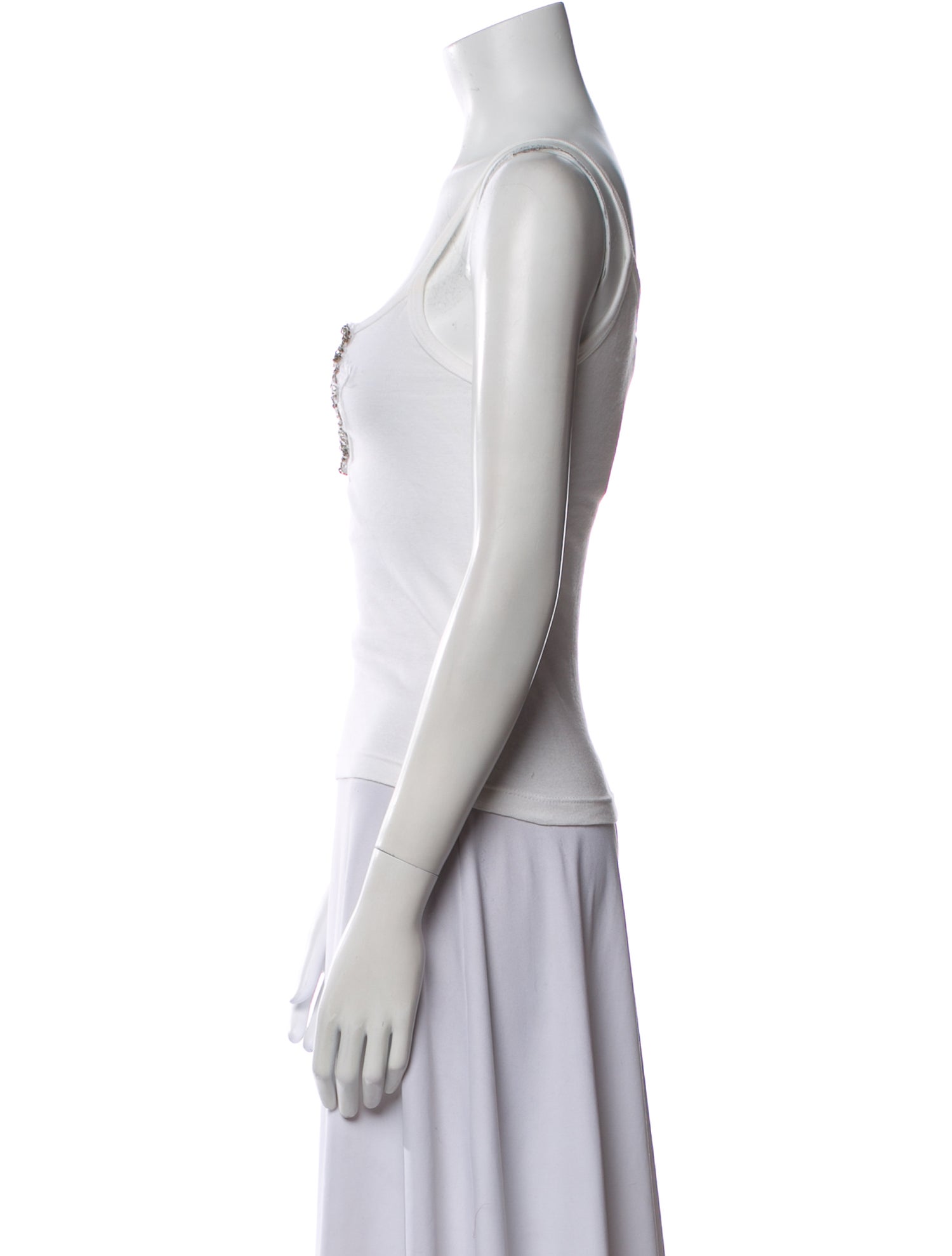 Anna Sui Square Neckline Sleeveless Top