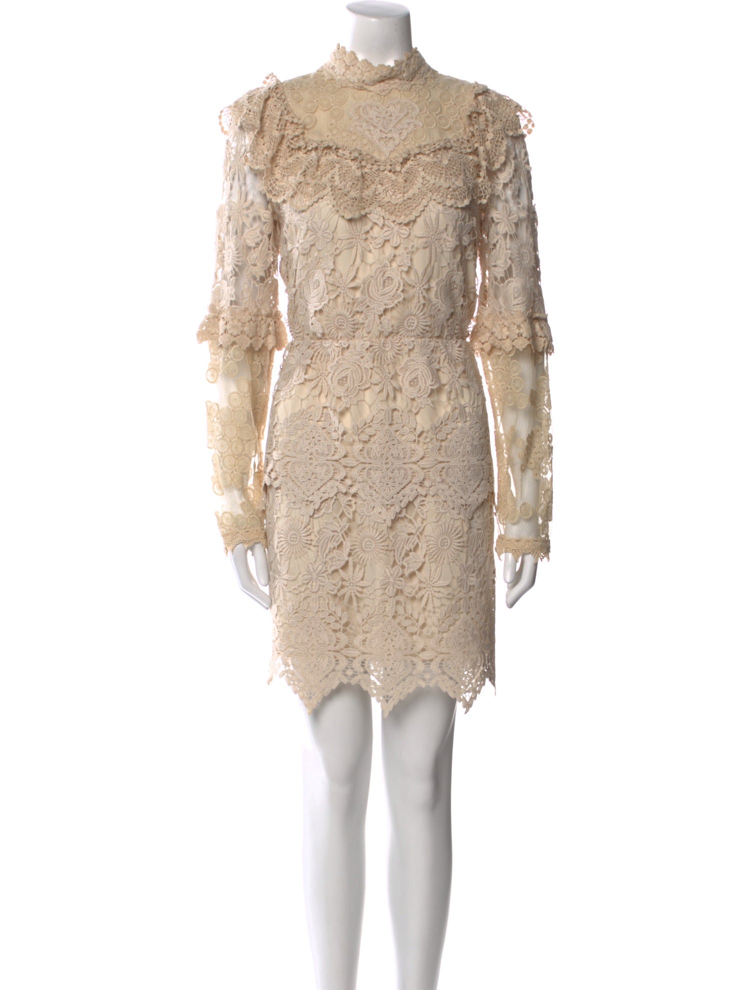 Anna Sui Lace Pattern Mini Dress