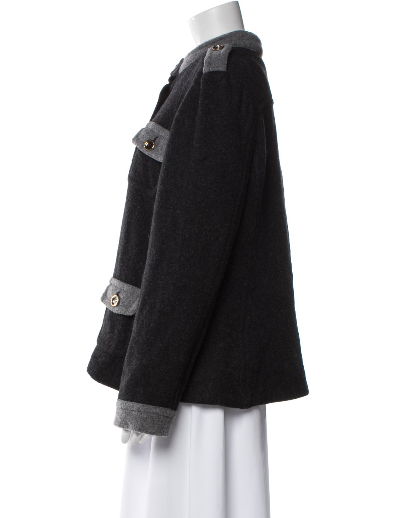 Anna Sui Wool Colorblock Pattern Evening Jacket