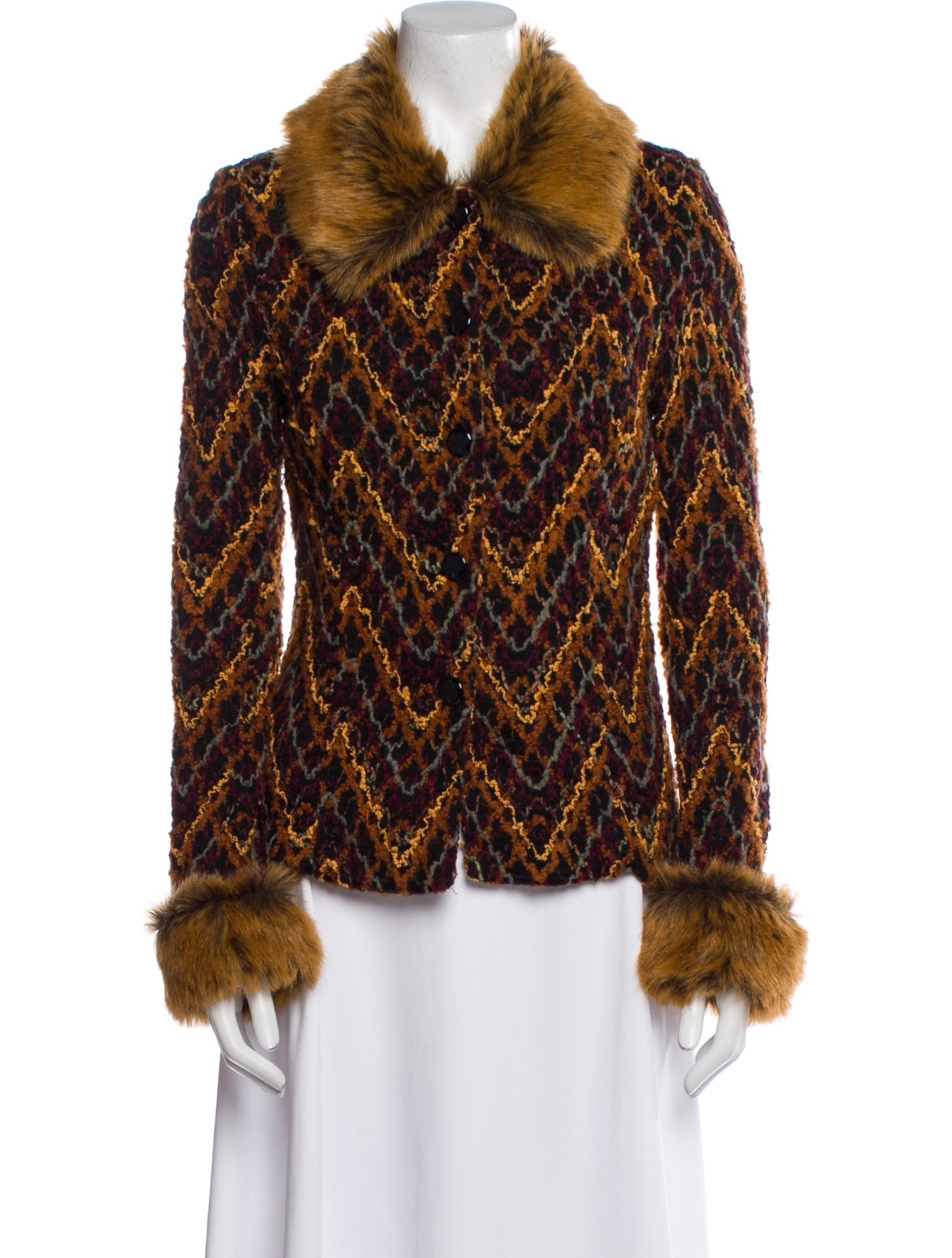 Anna Sui Animal Print Faux Fur Jacket