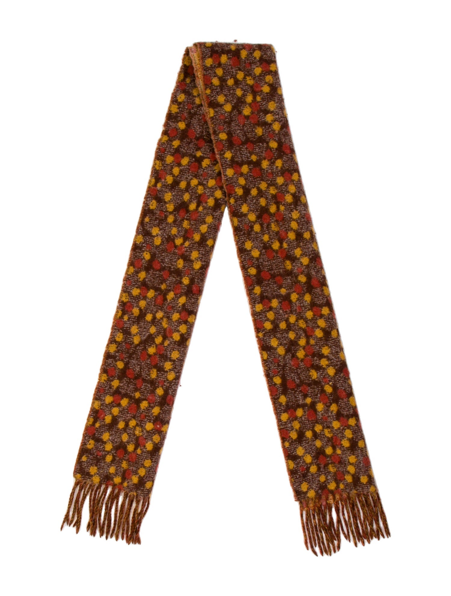 Anna Sui Wool Polka Dot Print Scarf