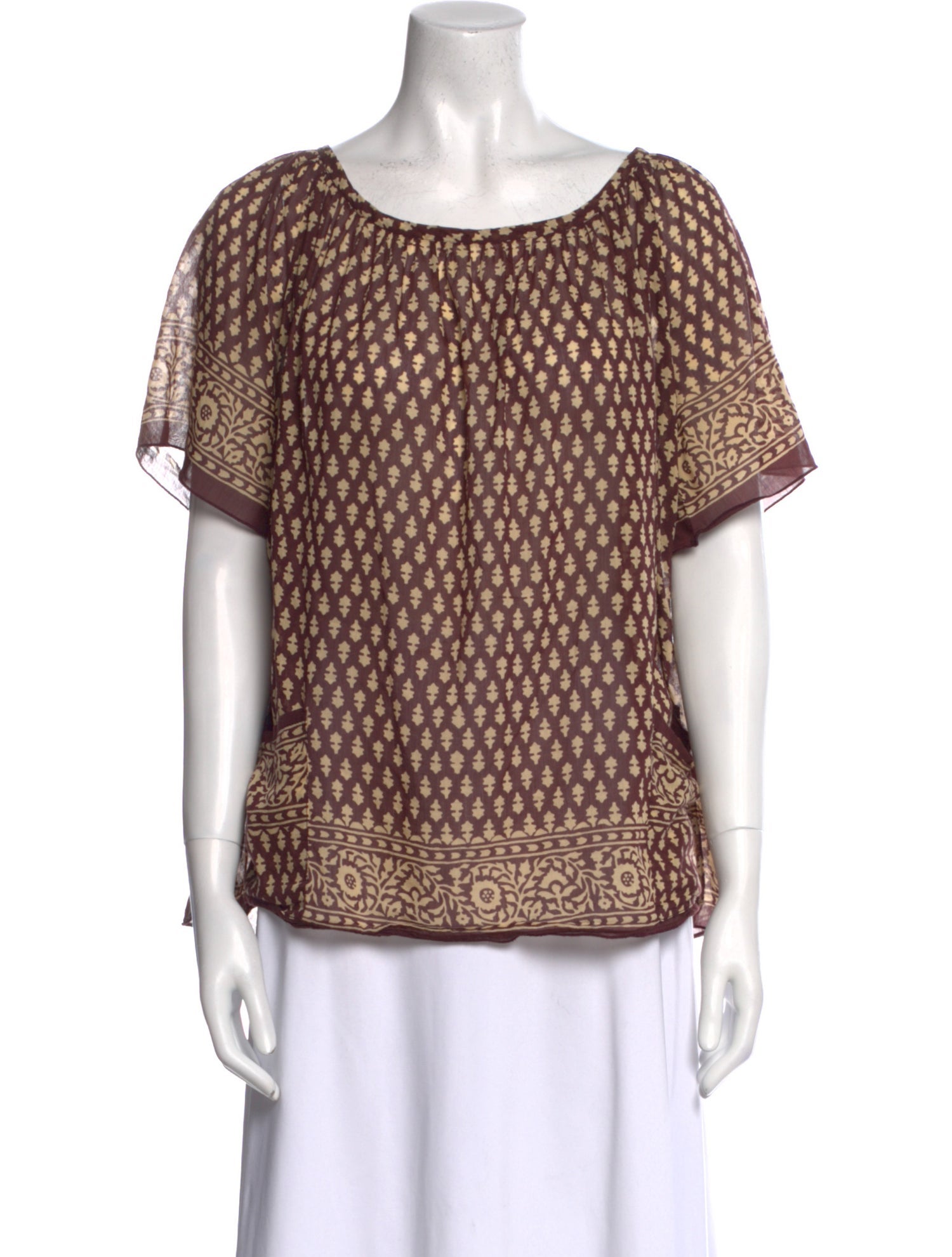 Anna Sui Printed Scoop Neck Top