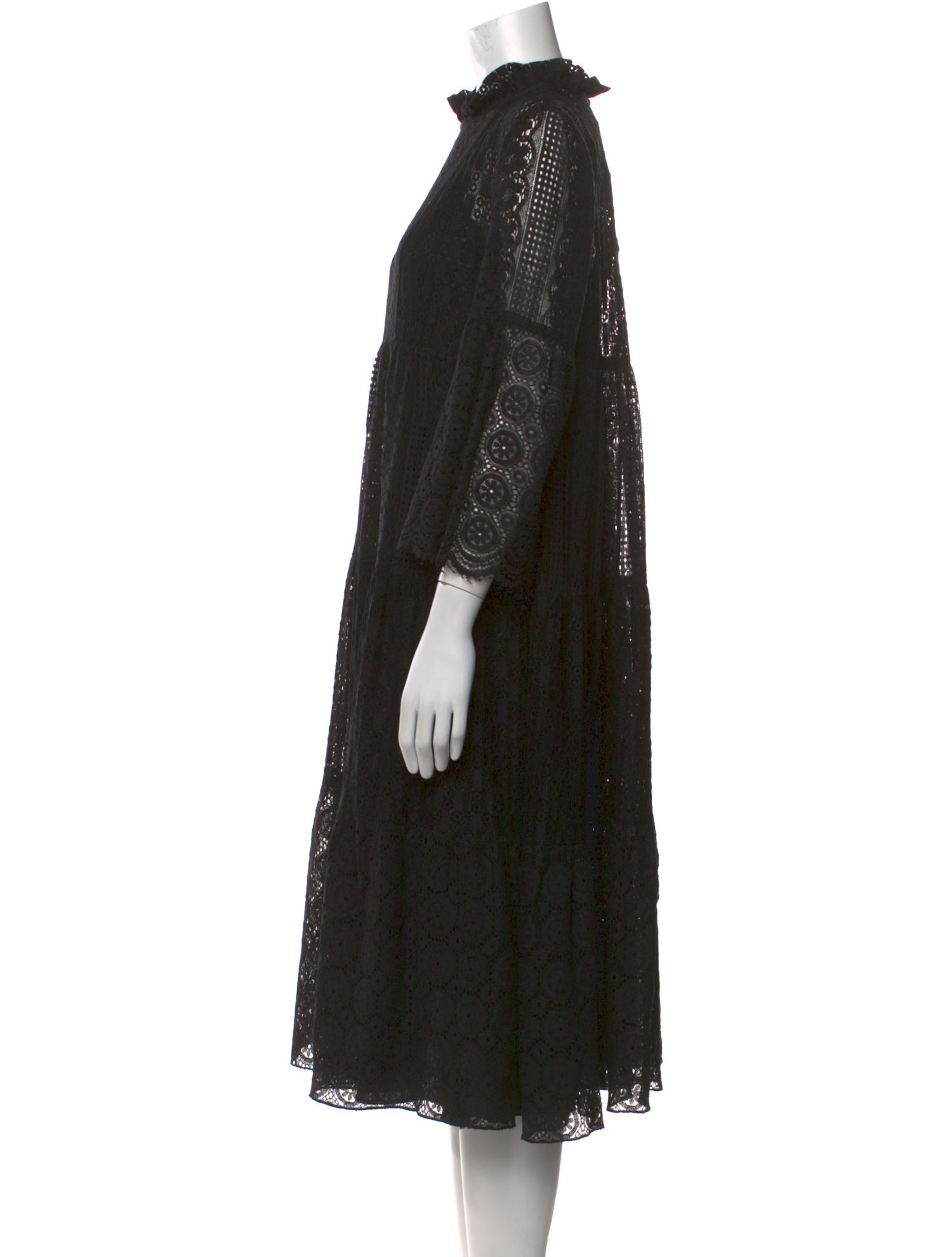 Anna Sui Mock Neck Midi Length Dress