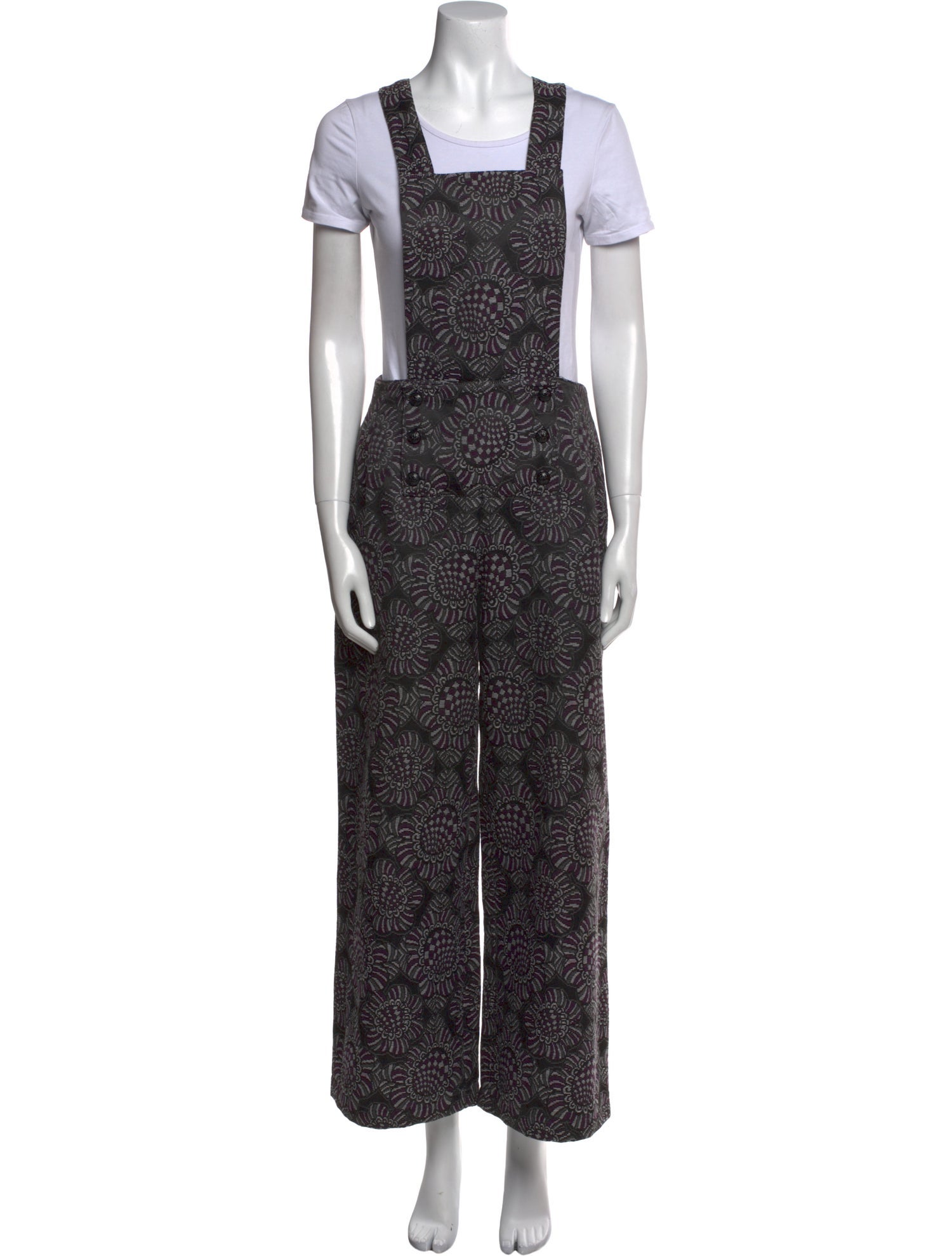 Anna Sui Printed Square Neckline Jumpsuit