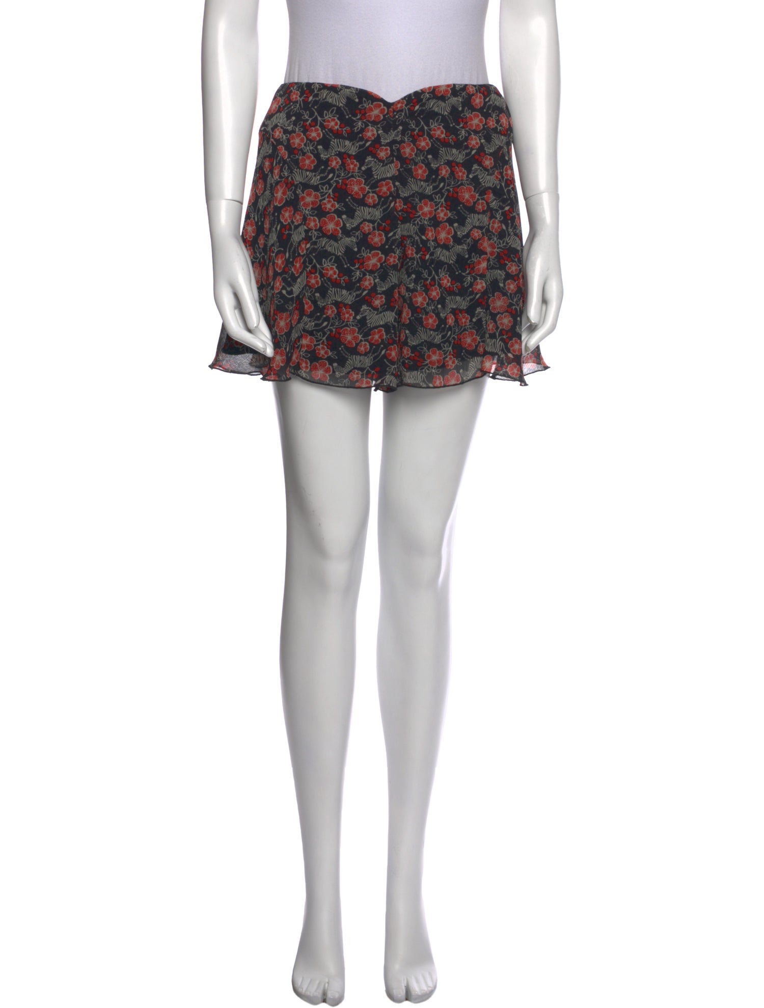 Anna Sui Printed Mini Shorts