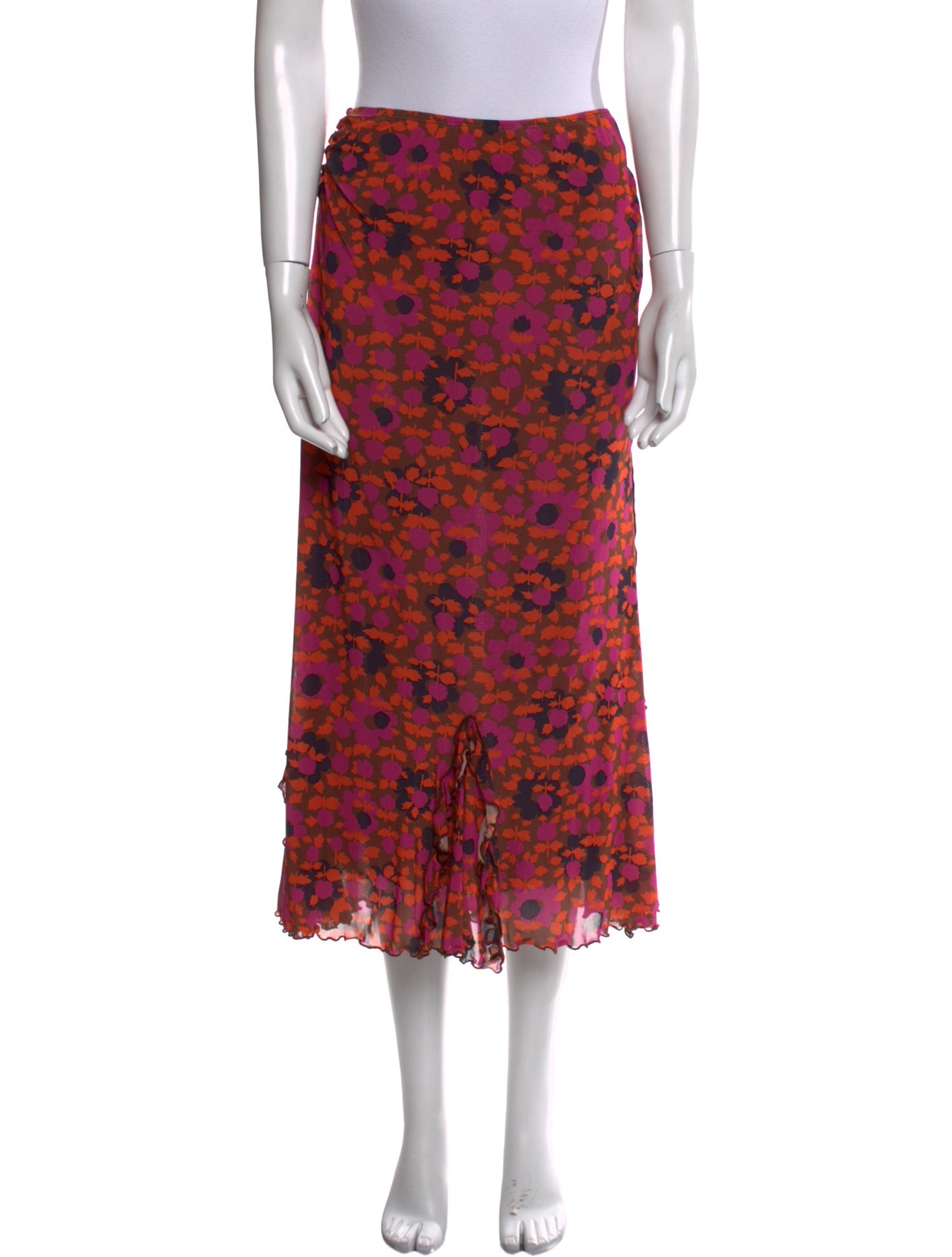 Anna Sui Floral Print Knee-Length Skirt