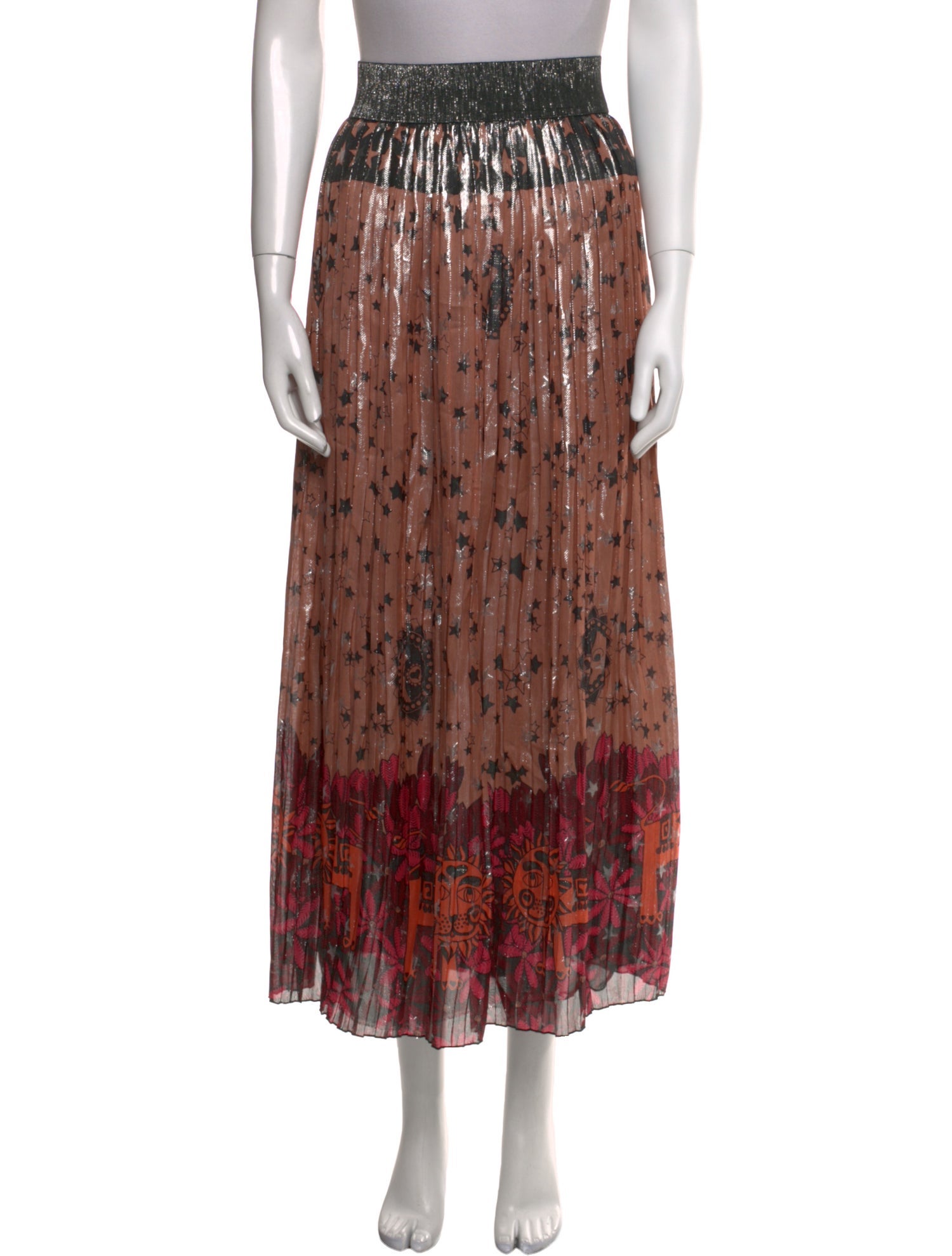 Anna Sui Printed Midi Length Skirt
