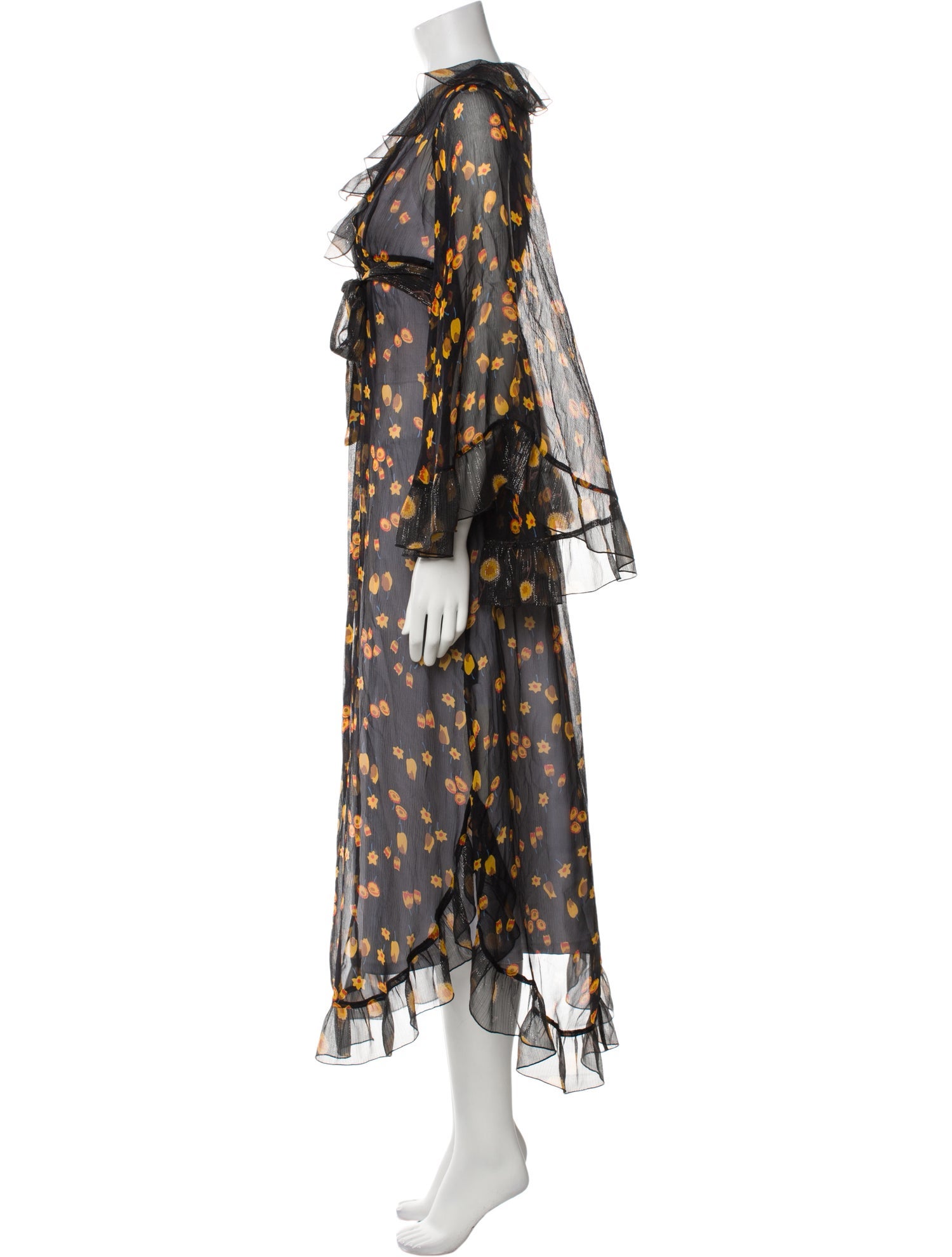Anna Sui Silk Printed Robe