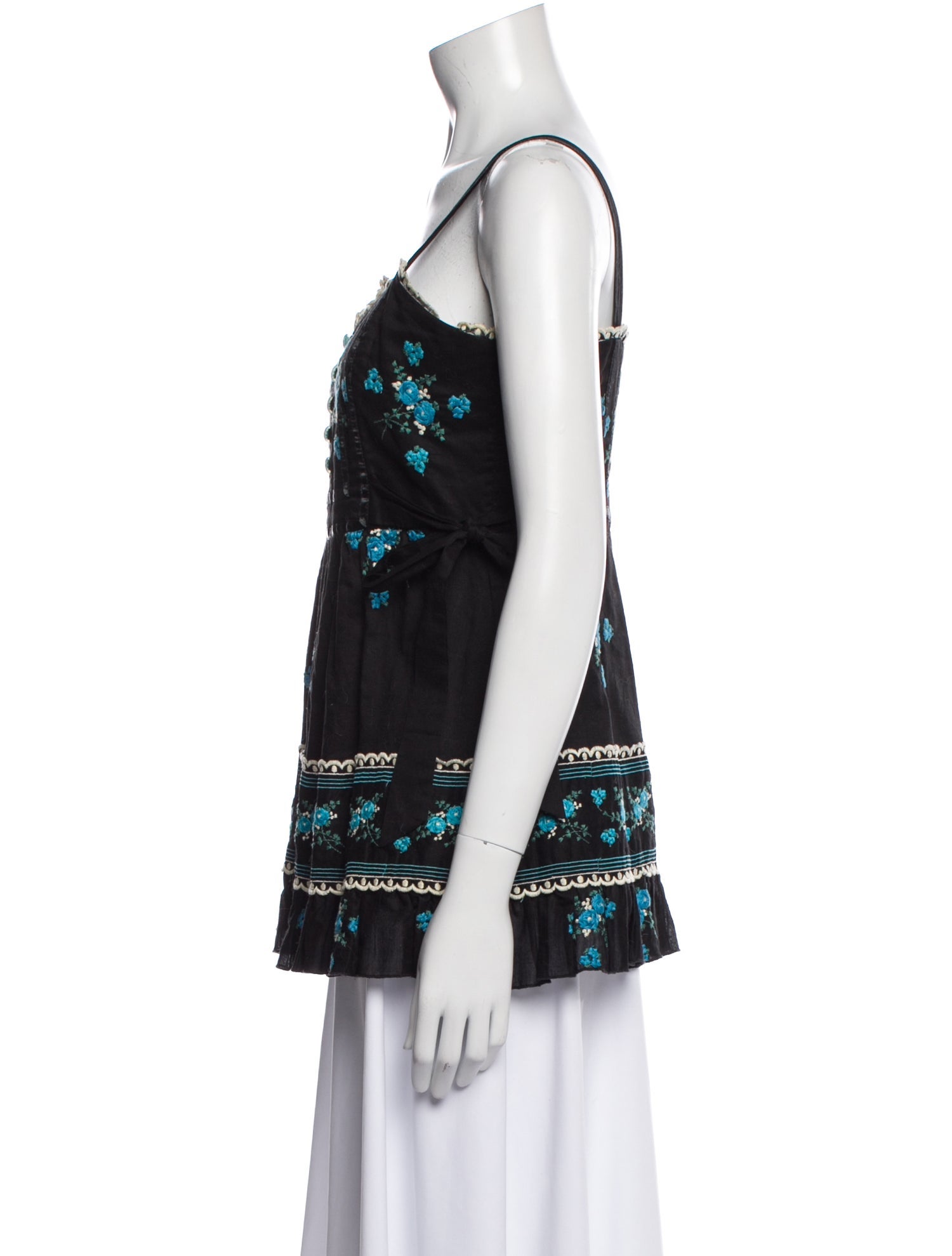 Anna Sui Printed Square Neckline Top