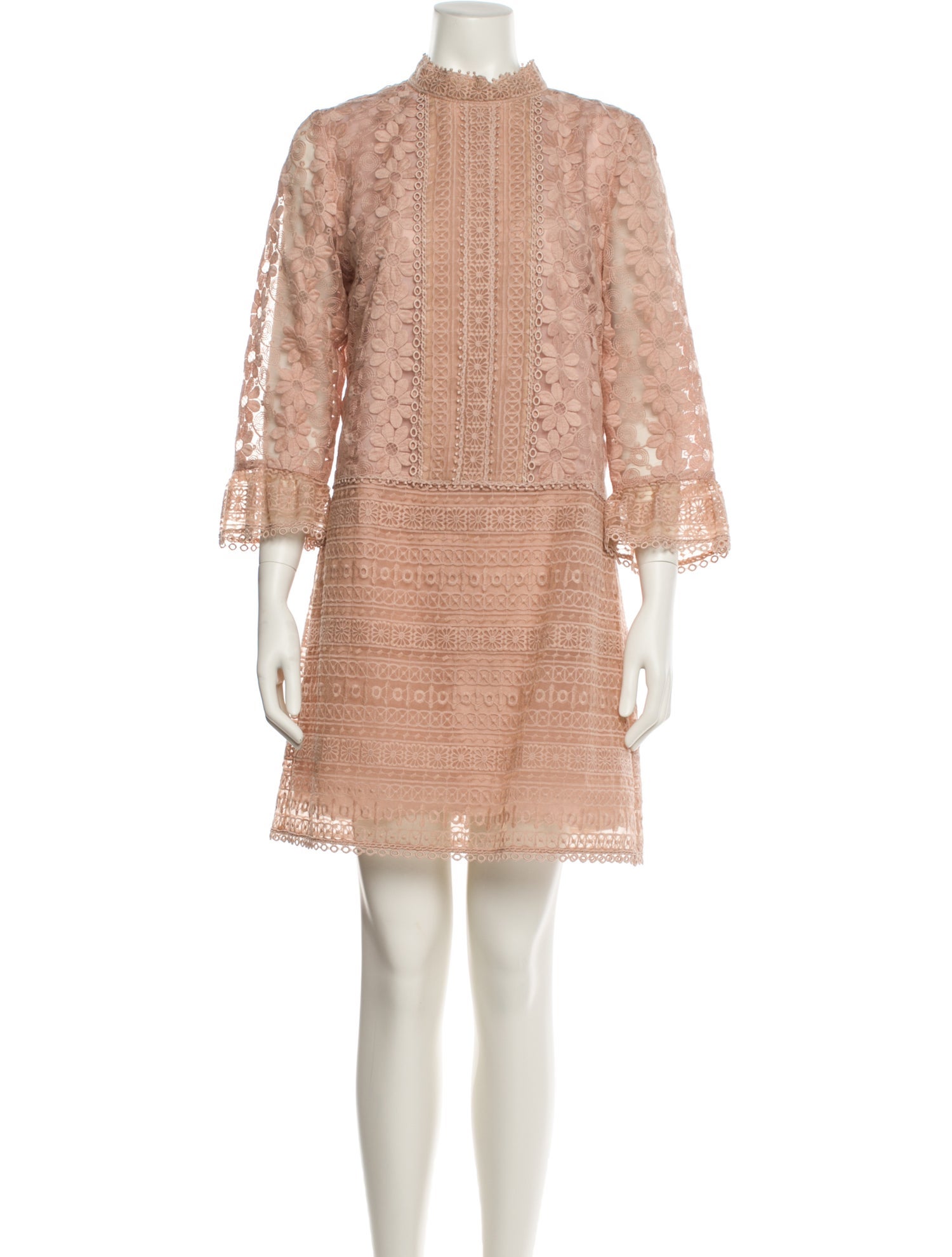 Anna Sui Mock Neck Mini Dress