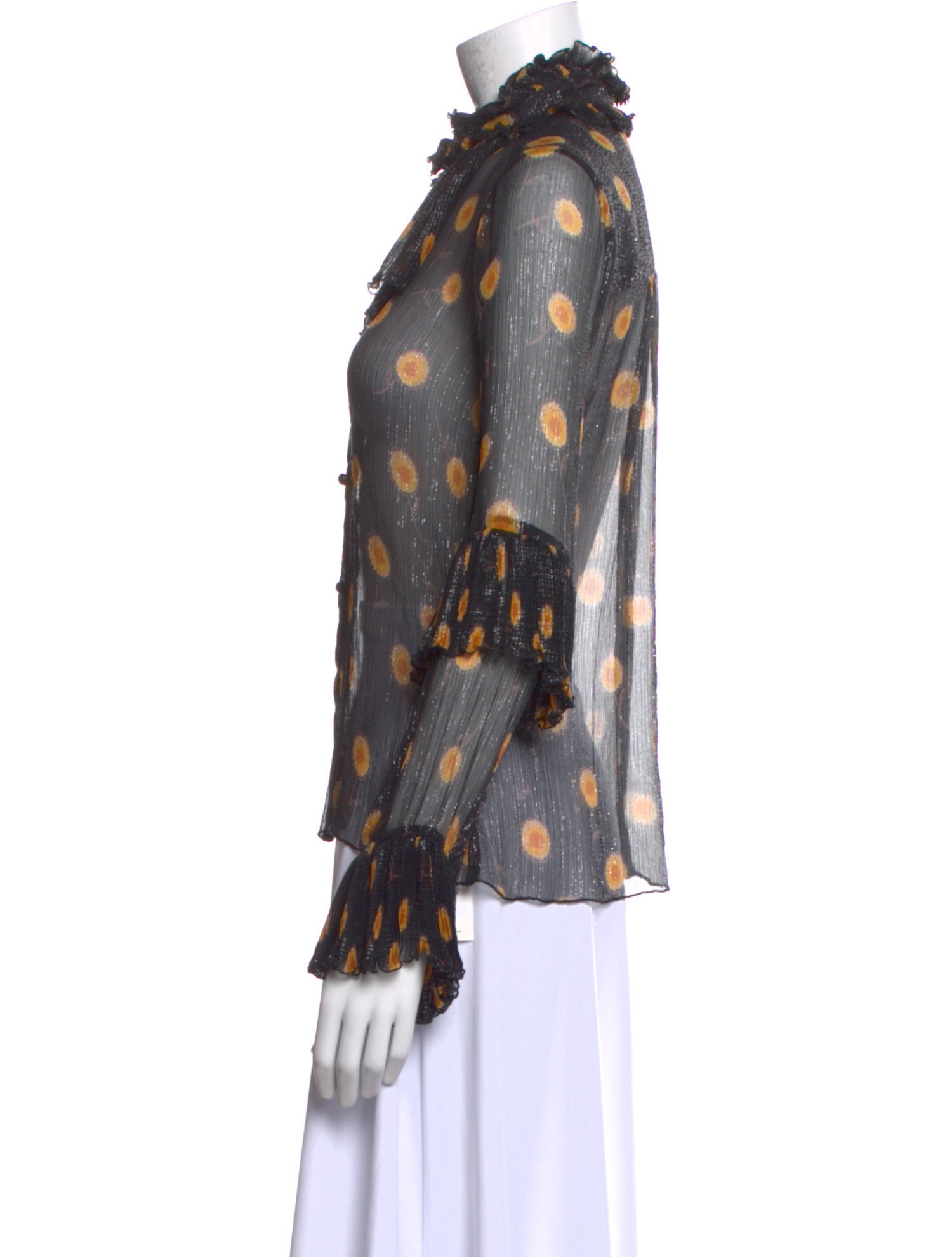 Anna Sui Silk Floral Print Blouse