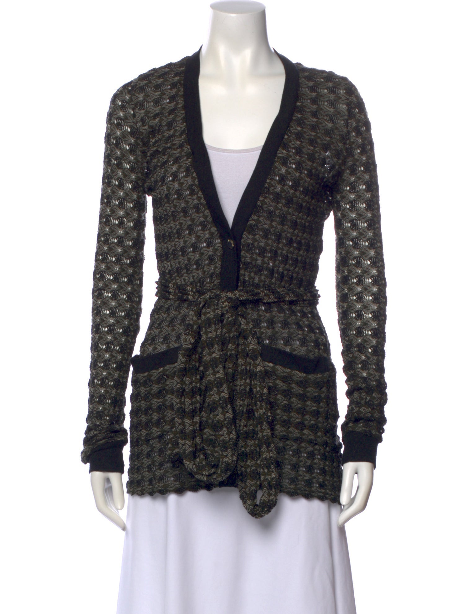 Anna Sui Printed V-Neck Sweater