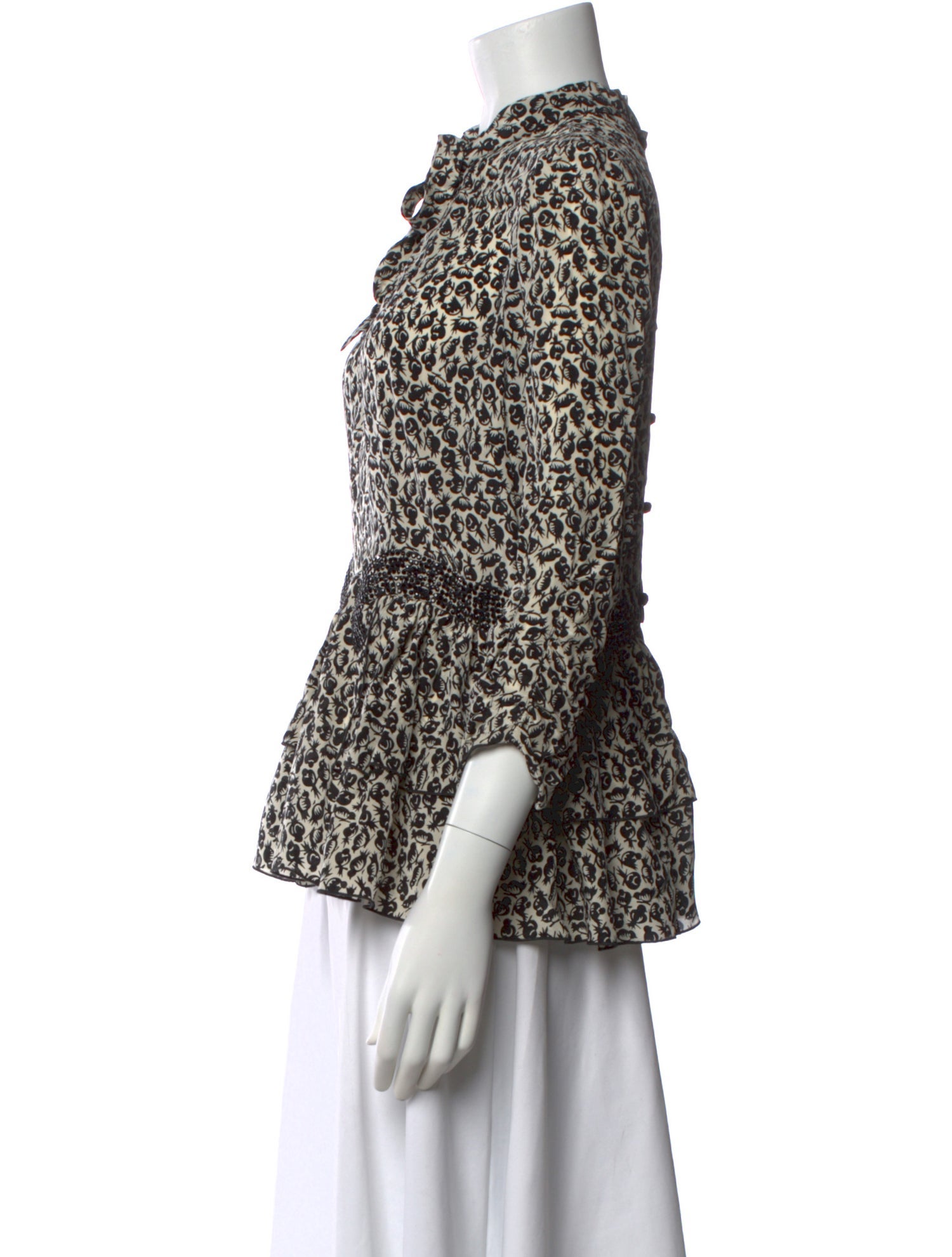 Anna Sui Silk Printed Blouse