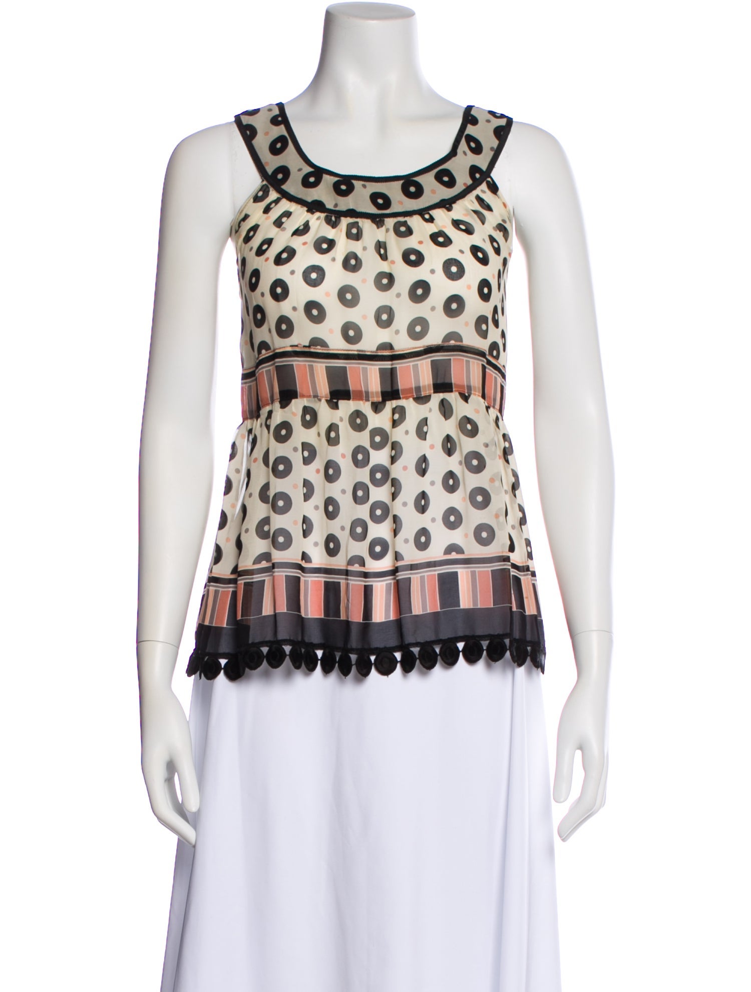 Anna Sui Silk Patterned Top
