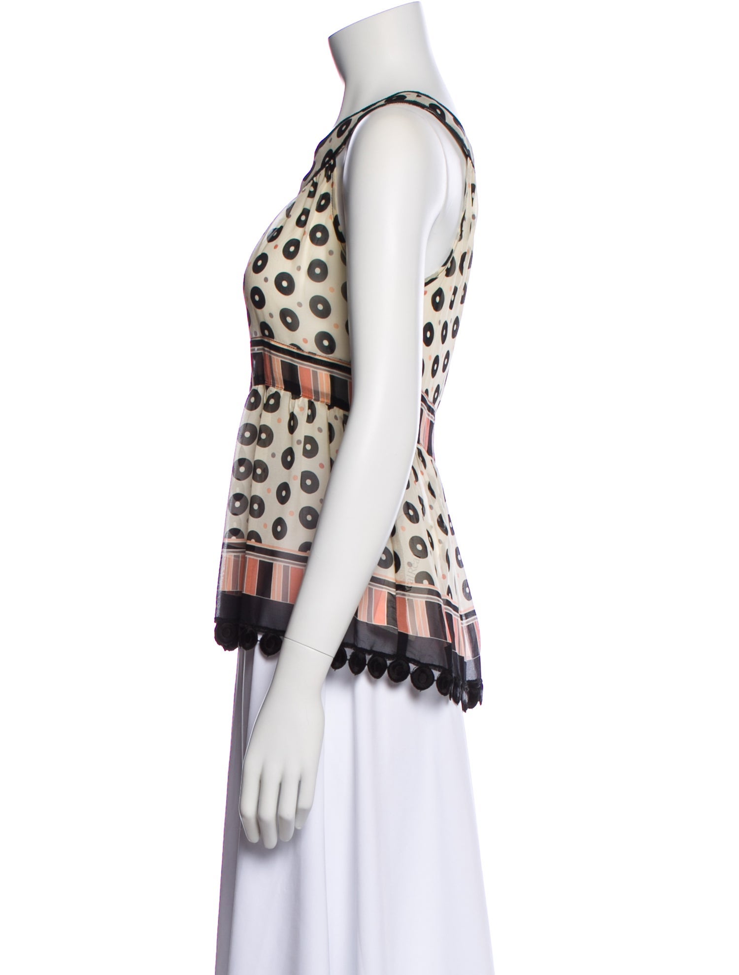 Anna Sui Silk Patterned Top