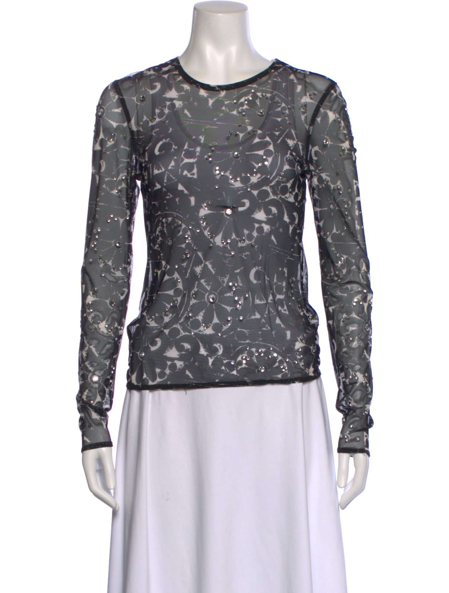 Anna Sui Crew Neck Long Sleeve Top