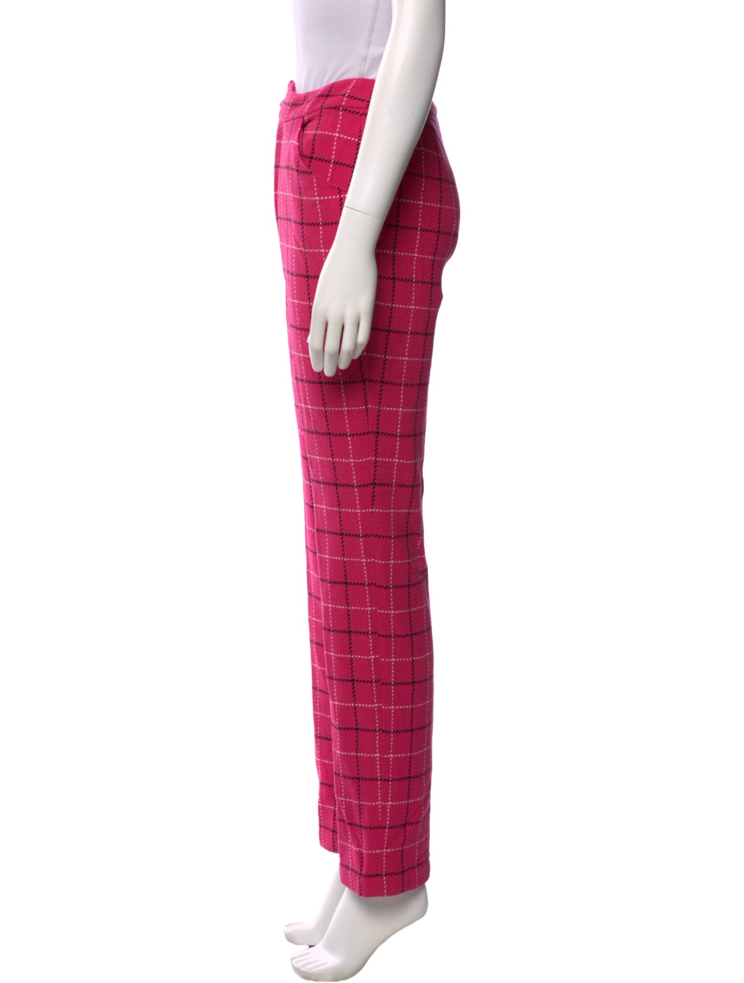 Anna Sui Plaid Print Straight Leg Pants