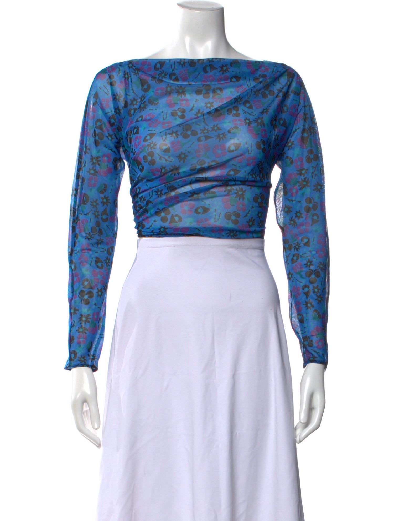 Anna Sui Floral Print Bateau Neckline Top w/ Tags