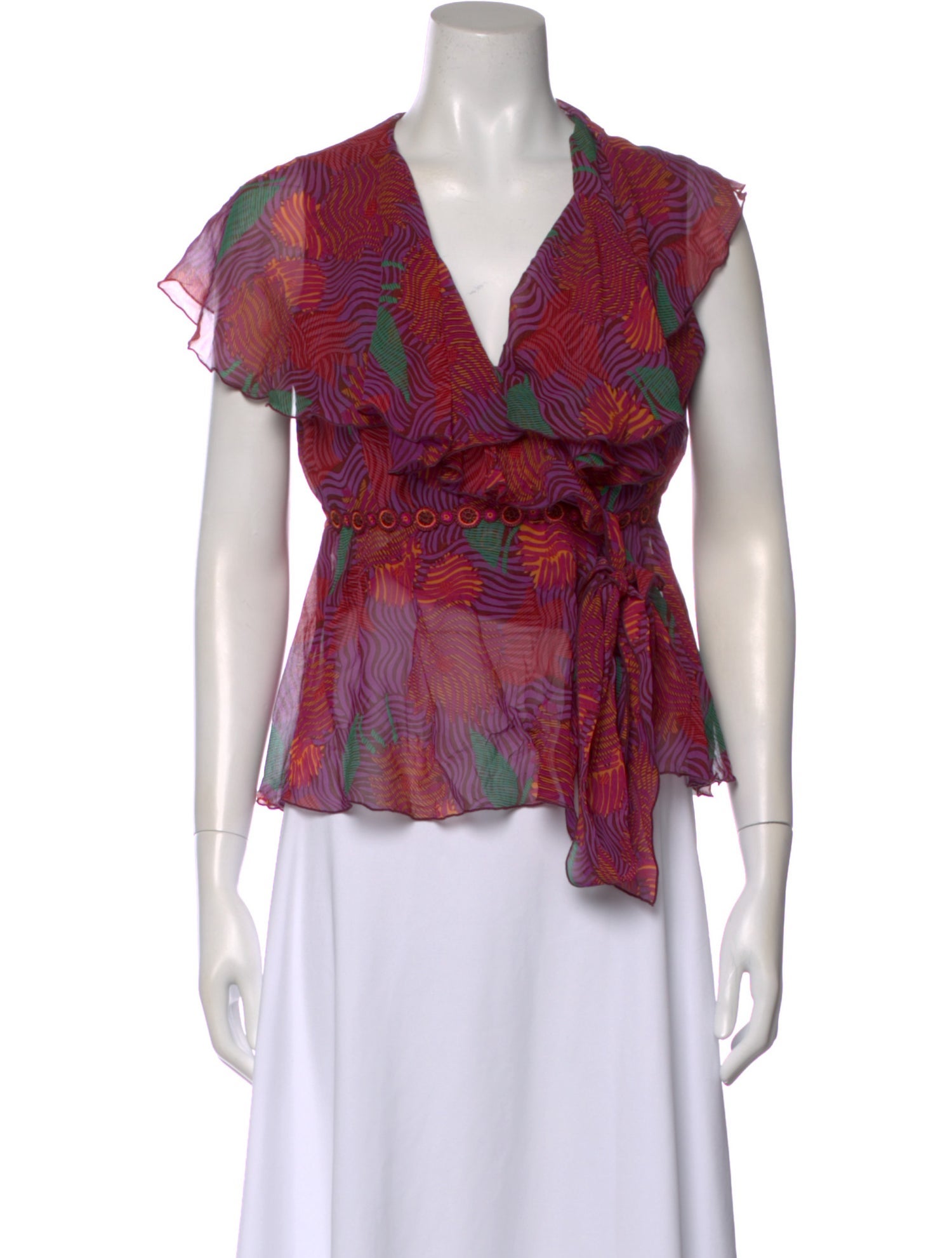 Anna Sui Silk Patterned Blouse