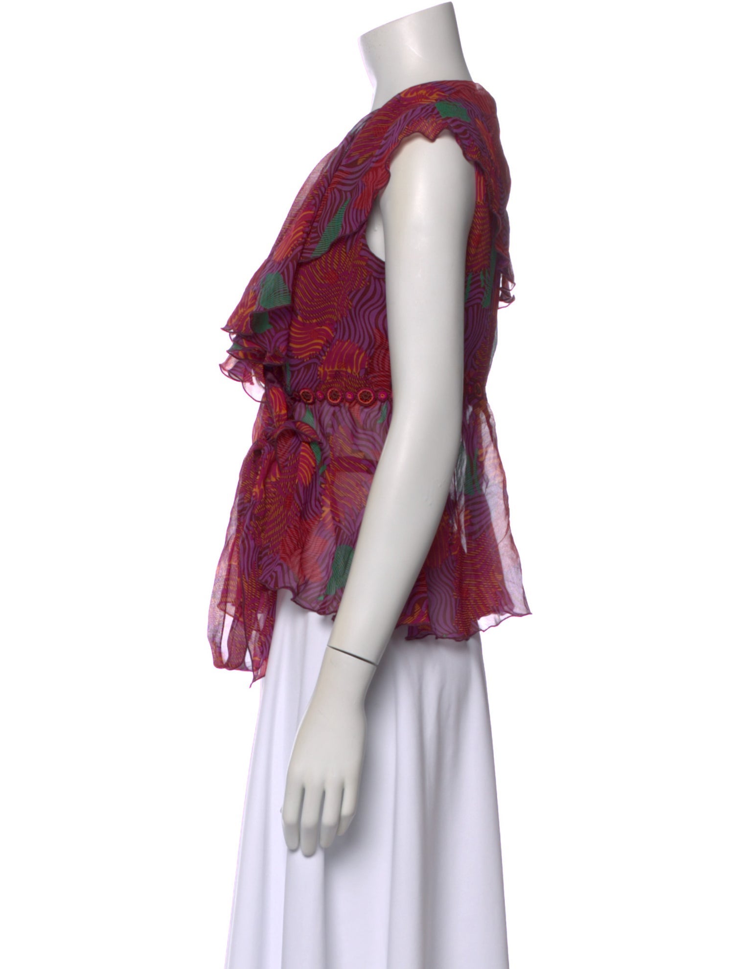 Anna Sui Silk Patterned Blouse