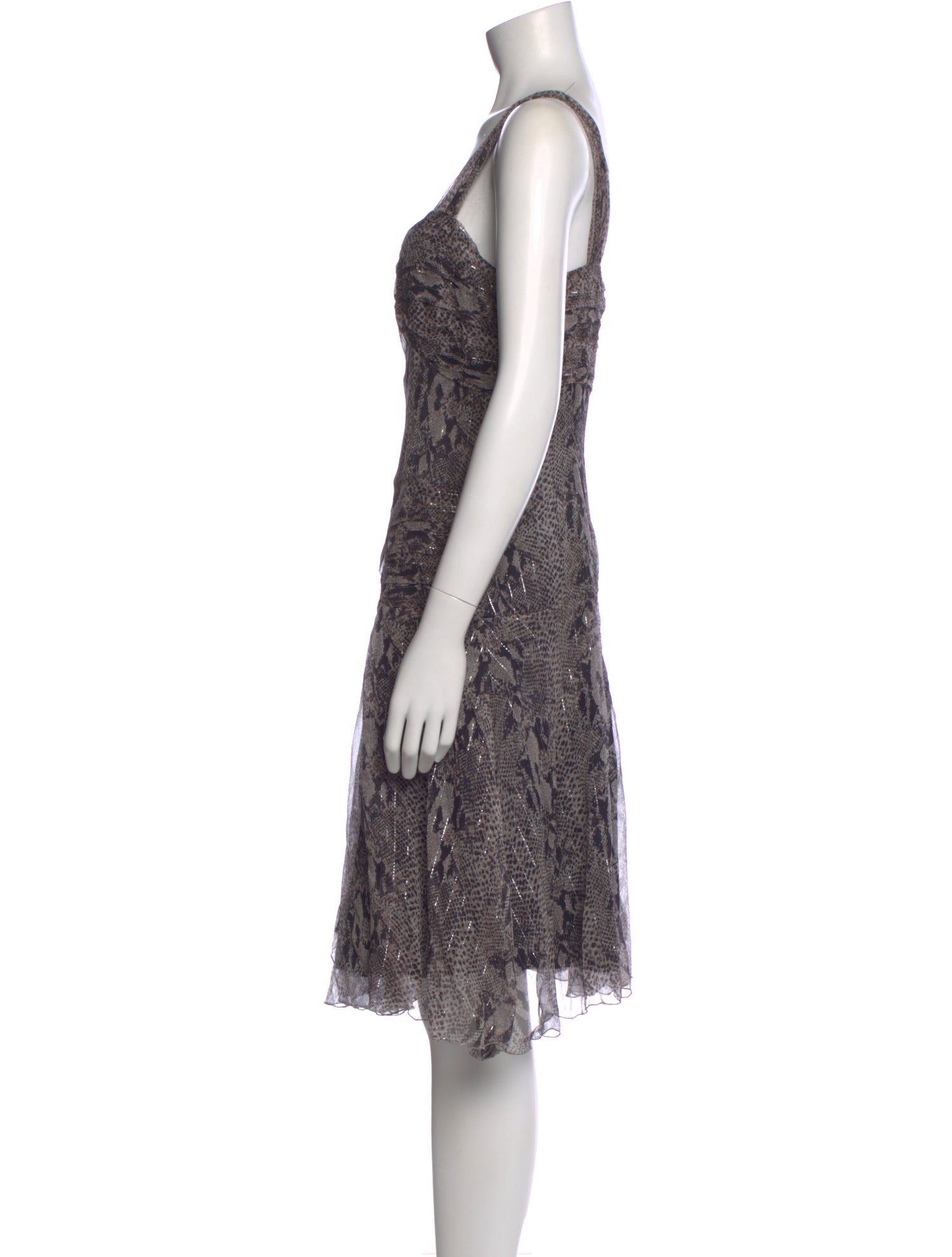 knee length dresses for ladies Snakeskin Sequin & Lace Midi Dress – Anna Sui main image 0