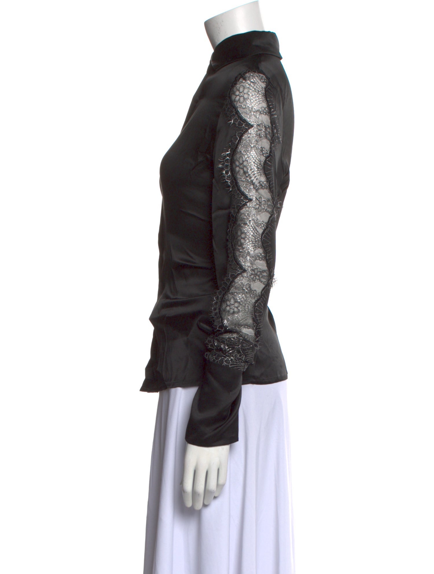 Anaïs Jourden Silk Long Sleeve Button-Up Top