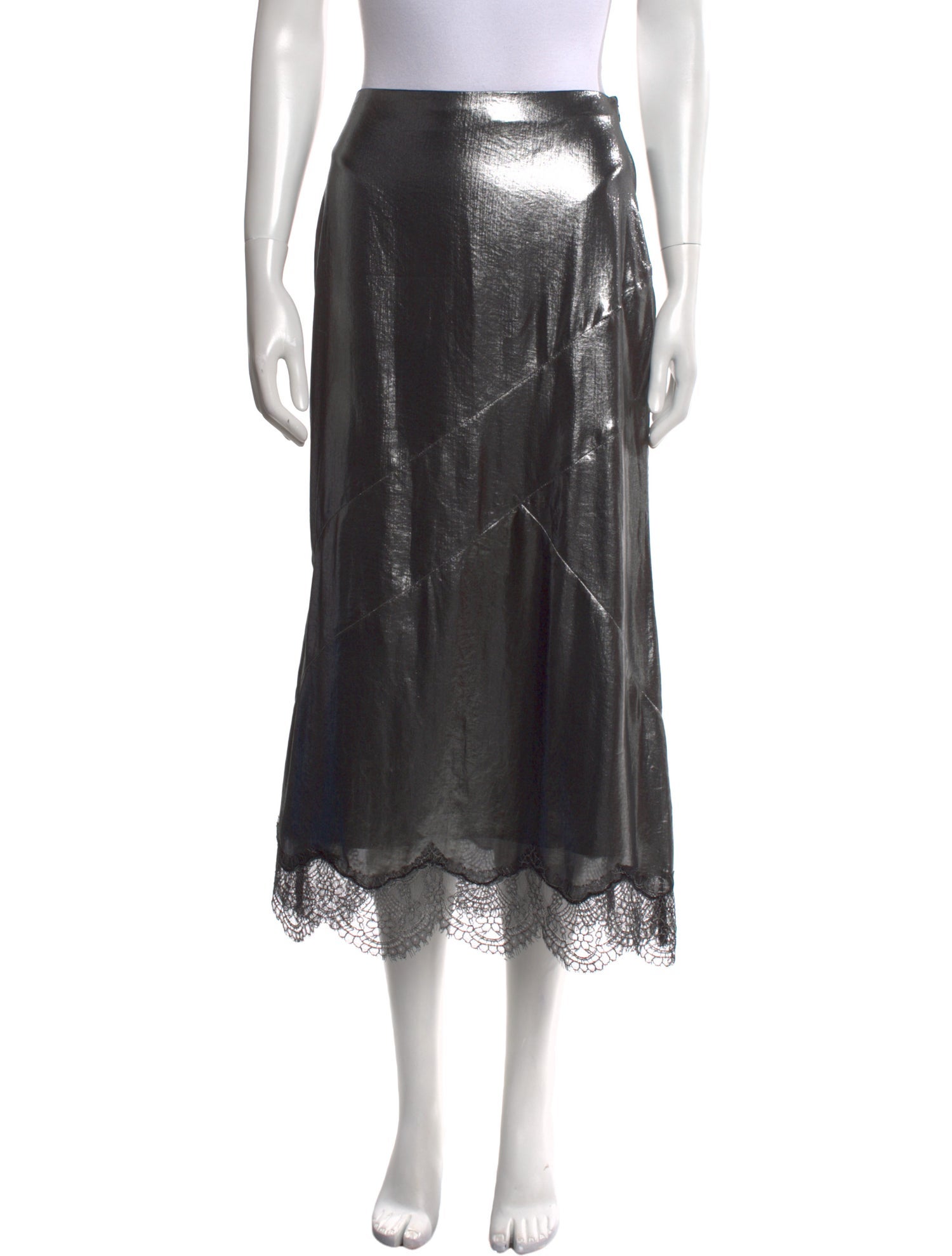 Anaïs Jourden Lace Trim Embellishment Midi Length Skirt