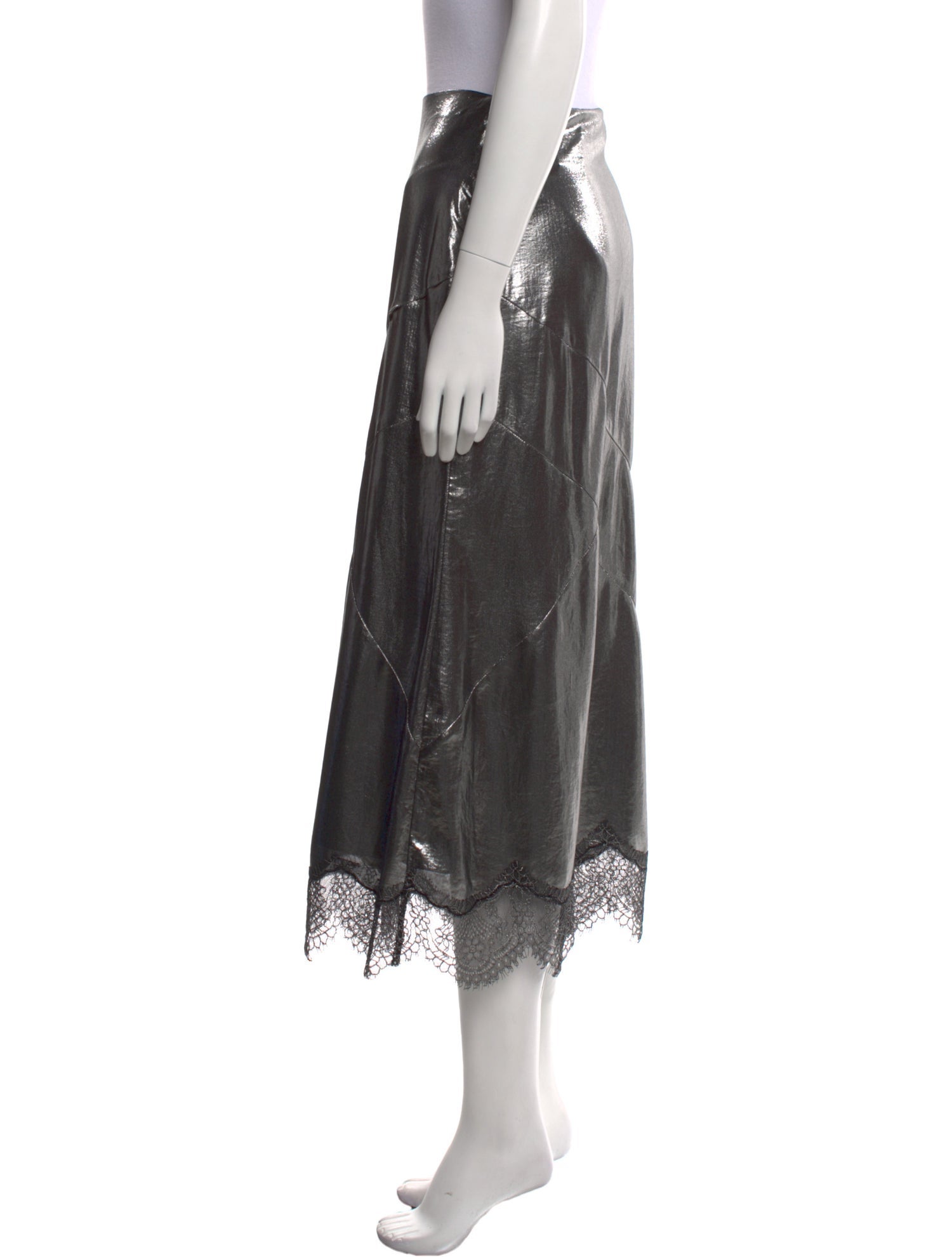 Anaïs Jourden Lace Trim Embellishment Midi Length Skirt