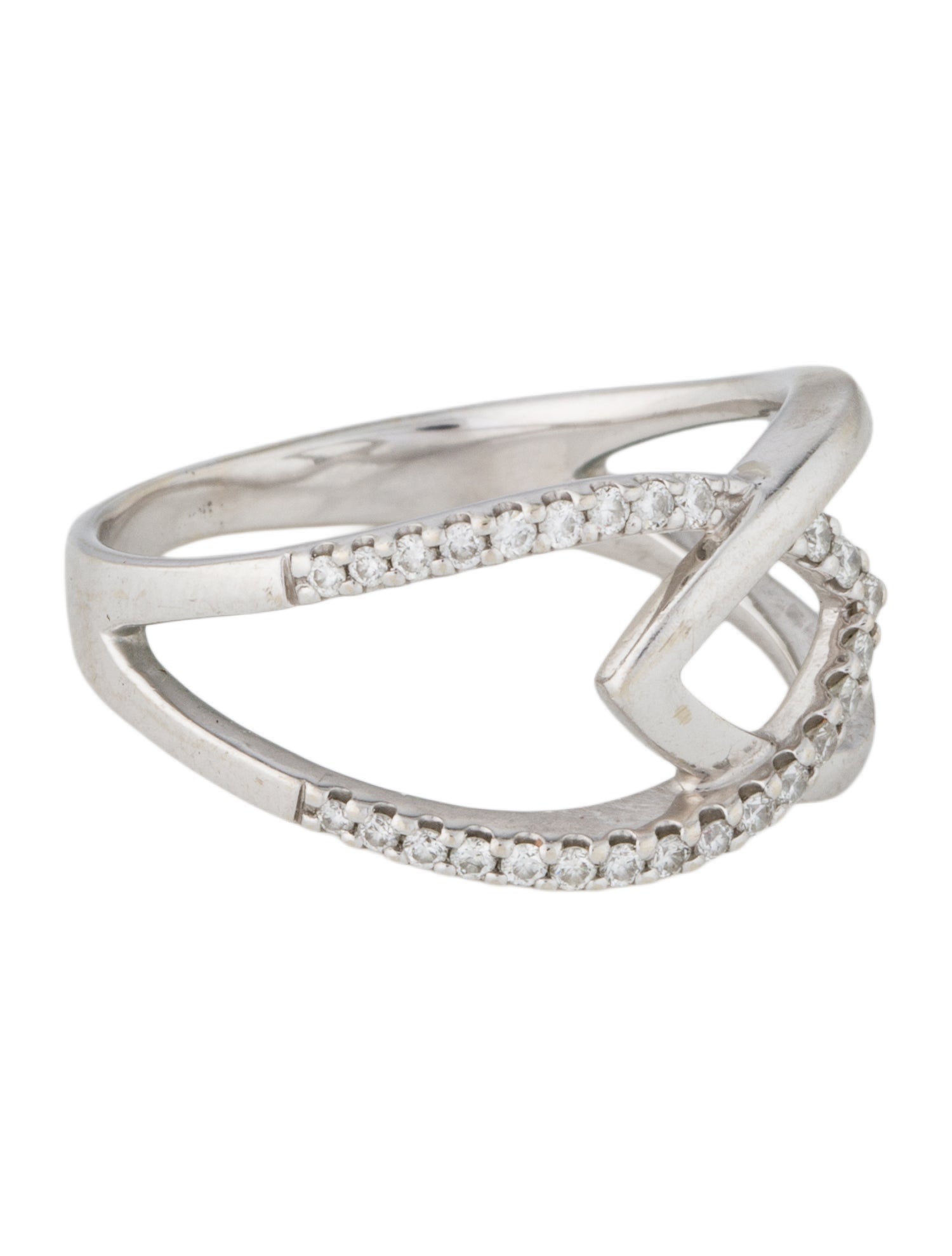 Ana Katarina 14K Diamond Chevron Cross Ring