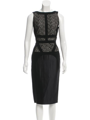 Antonio Berardi Lace-Accented Midi Dress