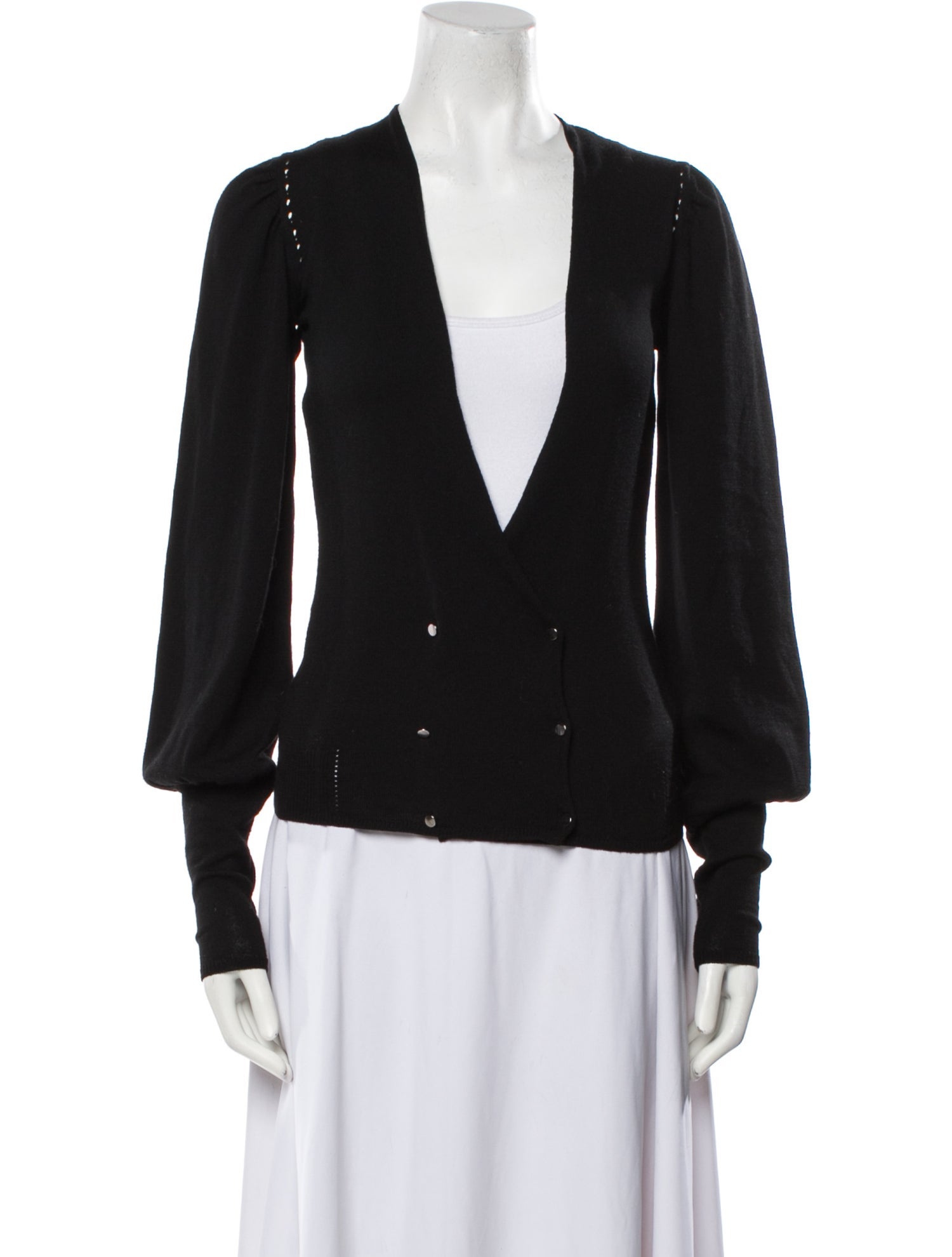 Antonio Berardi Virgin Wool Plunge Neckline Sweater