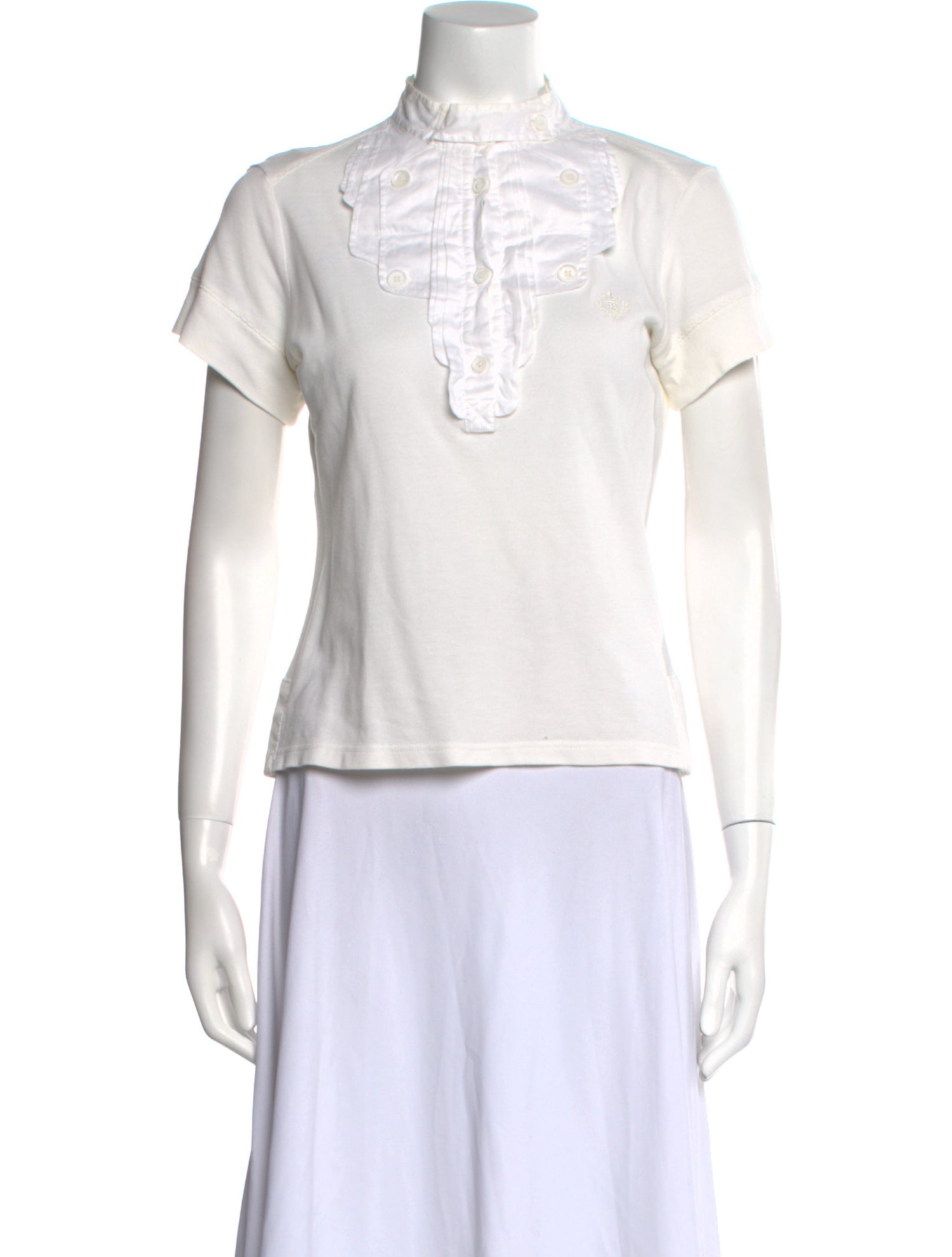 Antonio Berardi Mock Neck Short Sleeve Top