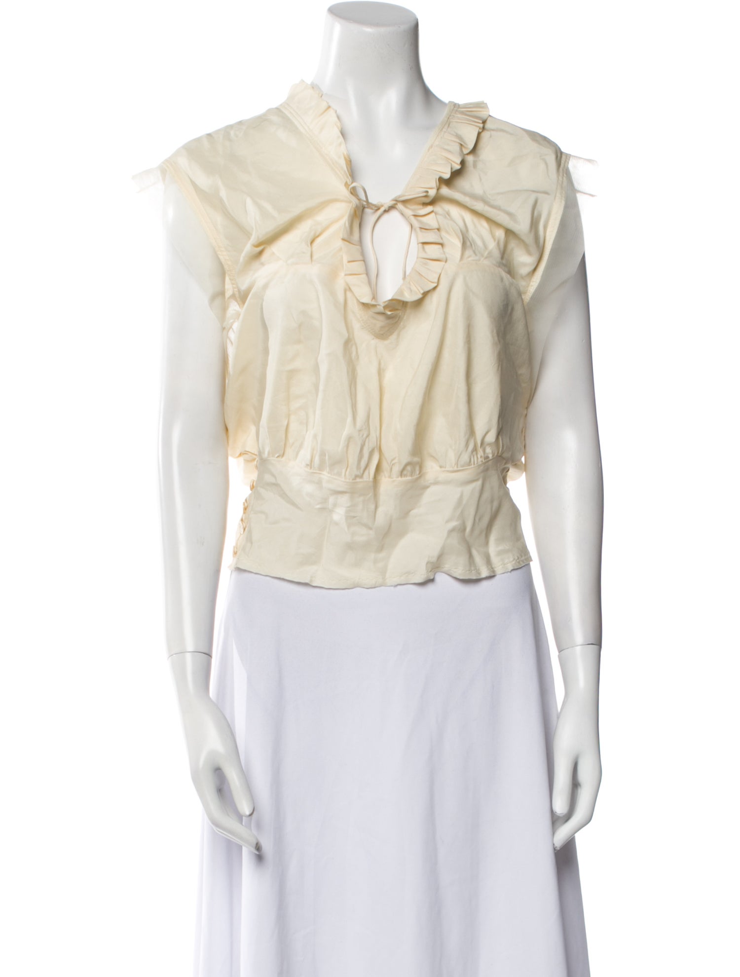 Antonio Berardi Wool V-Neck Crop Top