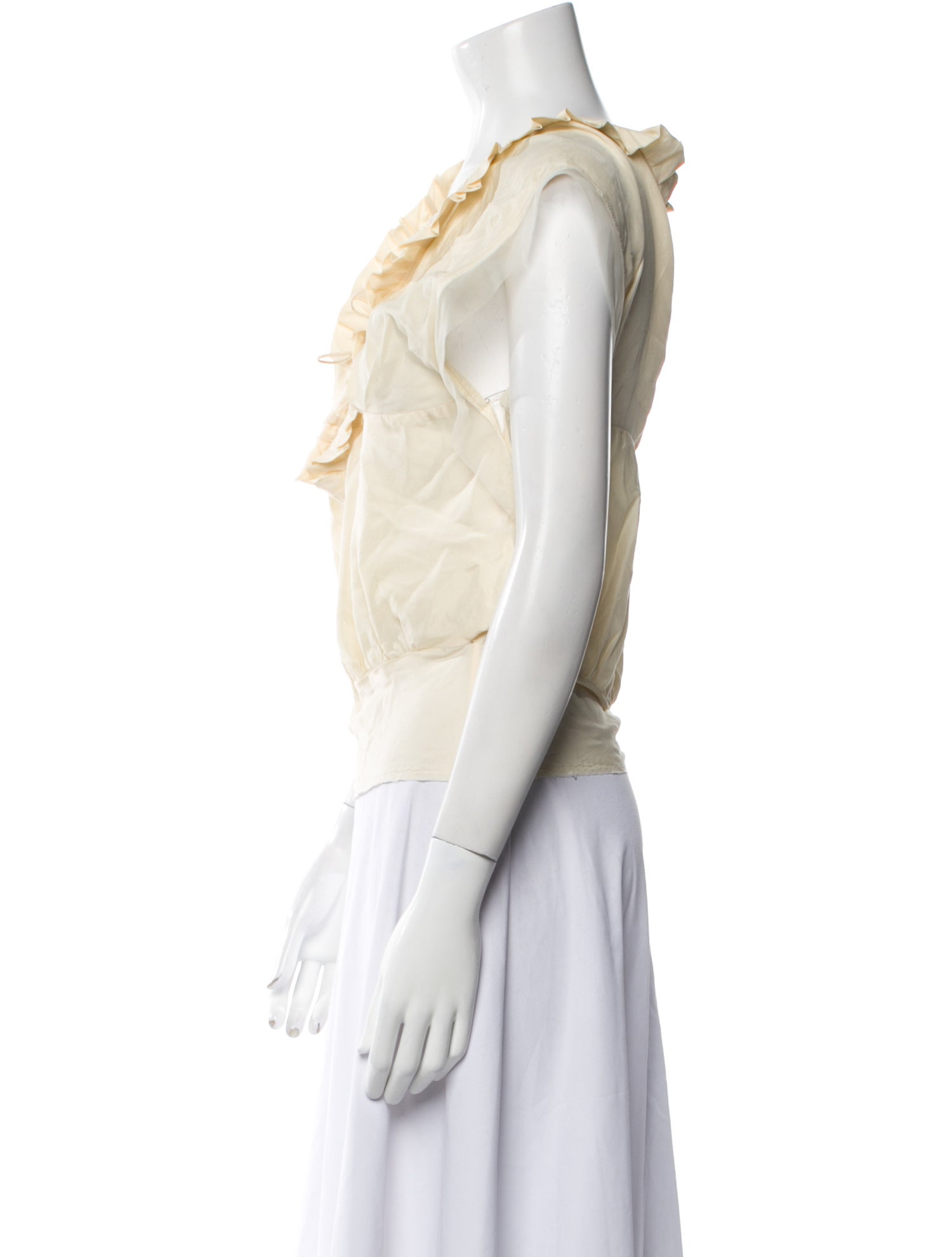 Antonio Berardi Wool V-Neck Crop Top