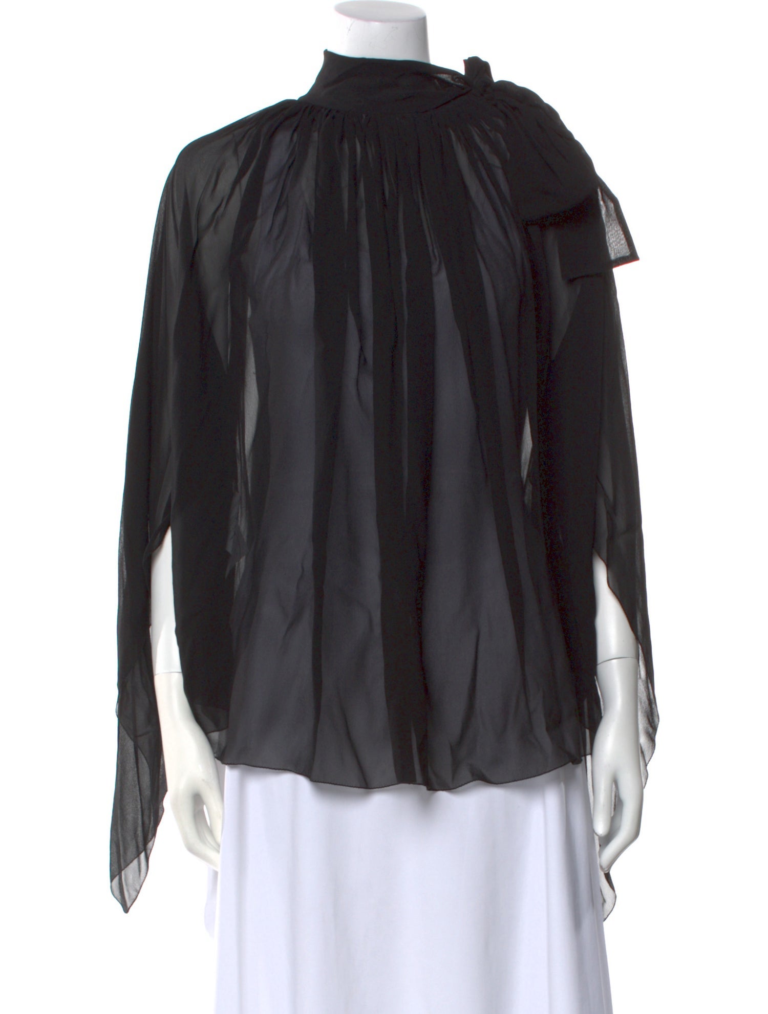 Antonio Berardi Silk Mock Neck Blouse